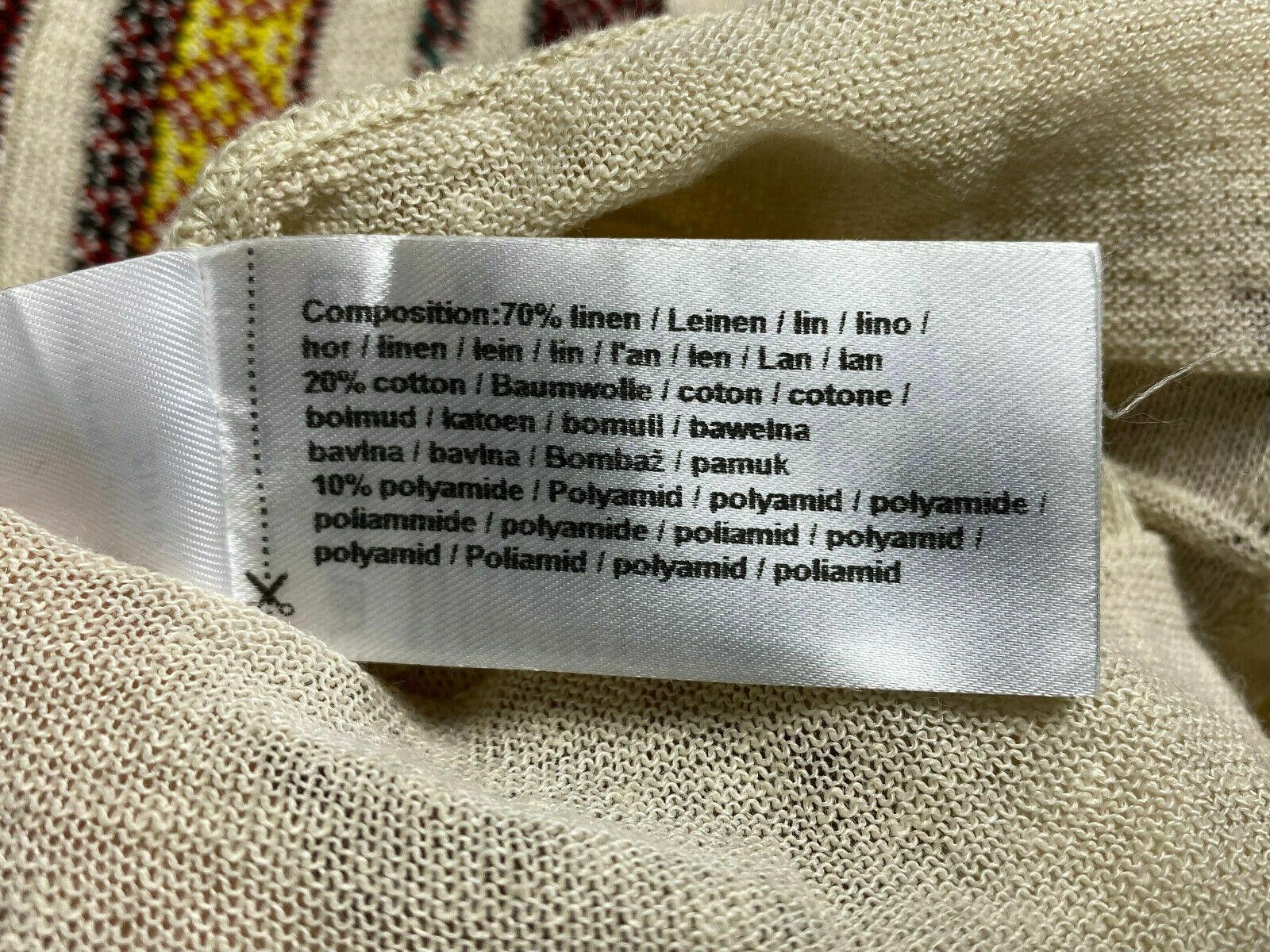 Designer Ladies IVKO Multicoloured V-Neck Linen Cardigan Size 40 Size M / US 6-8 / IT 42-44 - 9 Thumbnail