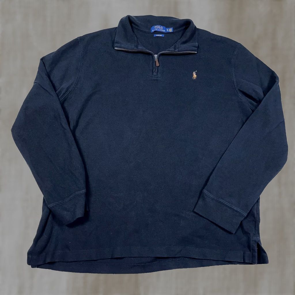 Polo Ralph Lauren Polo Ralph Lauren Sweater Mens XL Black Men Pullover Quarter Zip Estate Rib Flesh Size US XL / EU 56 / 4 - 1 Thumbnail