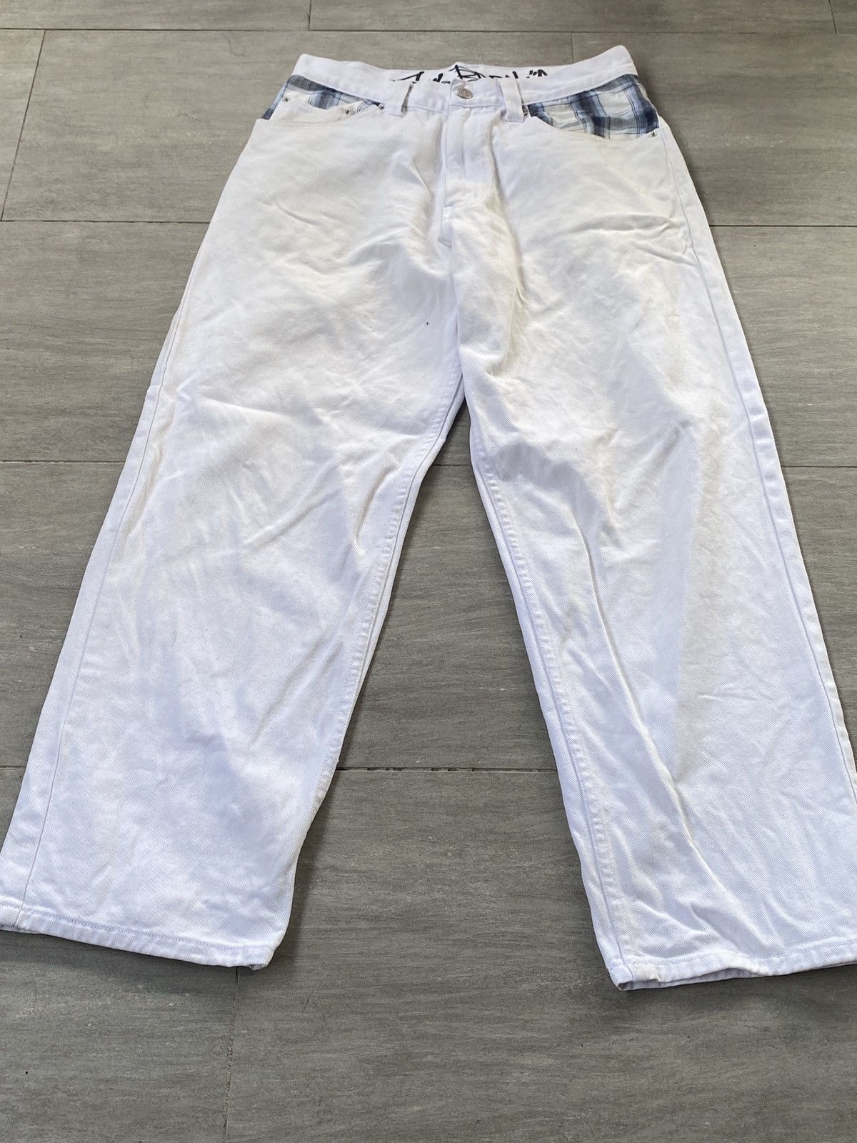 Japanese Brand 🔥BINDING NOW🔥Baggy Soul SBRK White Denim Size US 30 / EU 46 - 2 Thumbnail