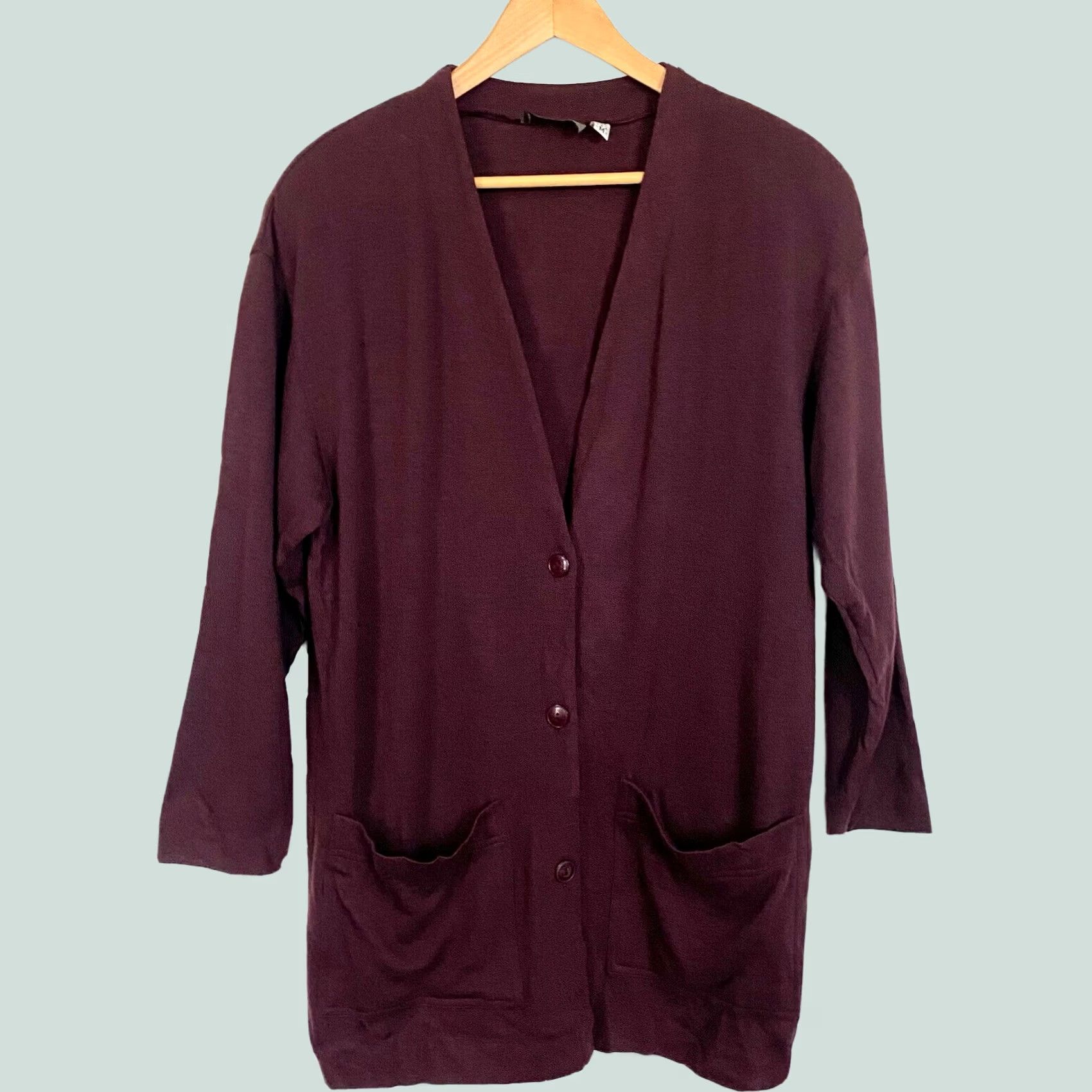 Vintage Tintern Vintage Cardigan Sweater Maroon Wool Pockets V-Neck Women M Size M / US 6-8 / IT 42-44 - 1 Thumbnail