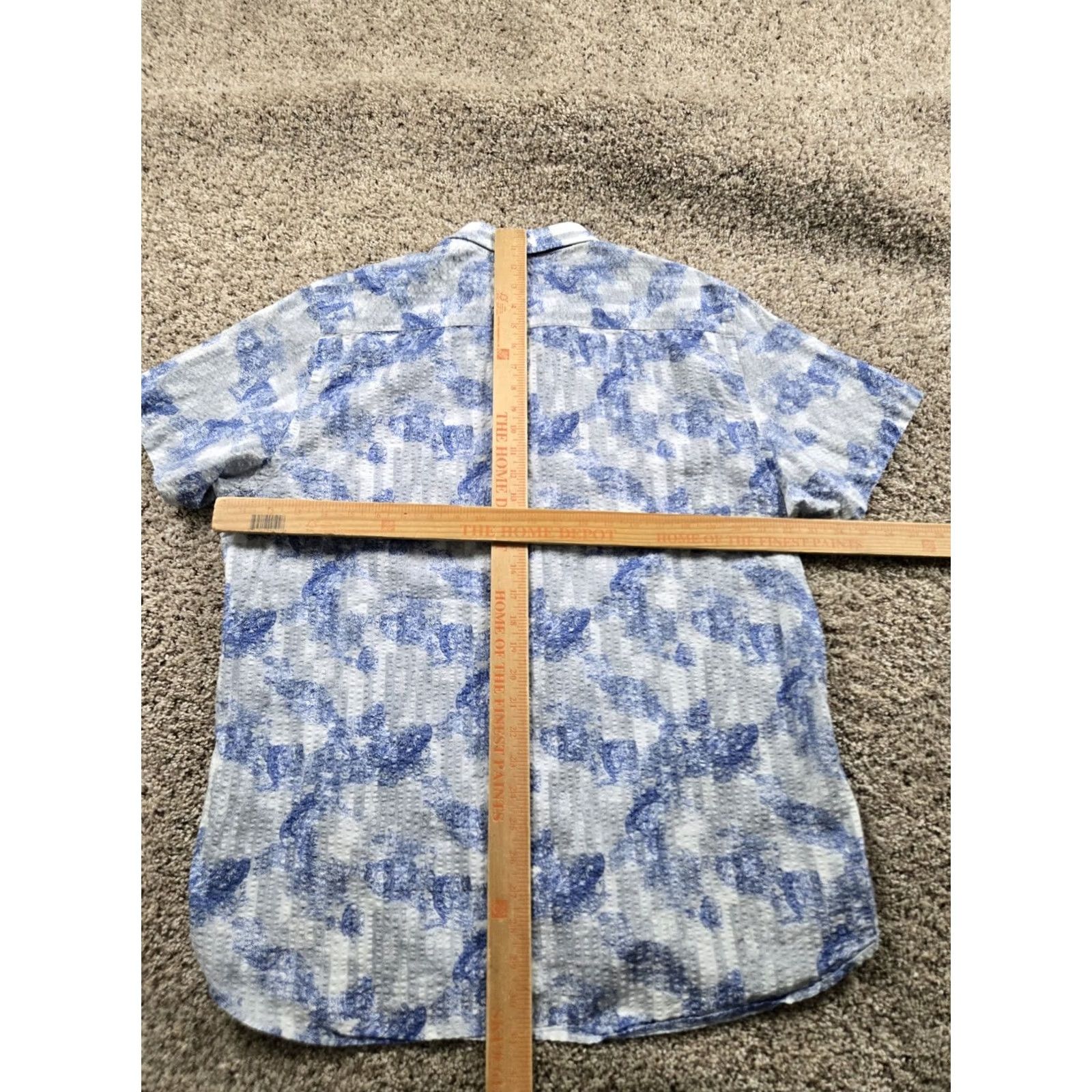 Vintage Lansky Bros Shirt Mens XL Blue Cotton Floral Button Up Camp Casual Short Sleeve Size US XL / EU 56 / 4 - 7 Thumbnail