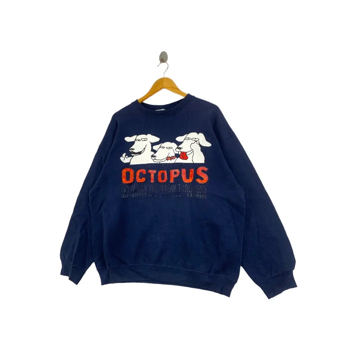 Tultex Vintage 80s SATISFACTION OCTOPUS Cartoon Dogs Print By Size US XL / EU 56 / 4 - 7 Thumbnail
