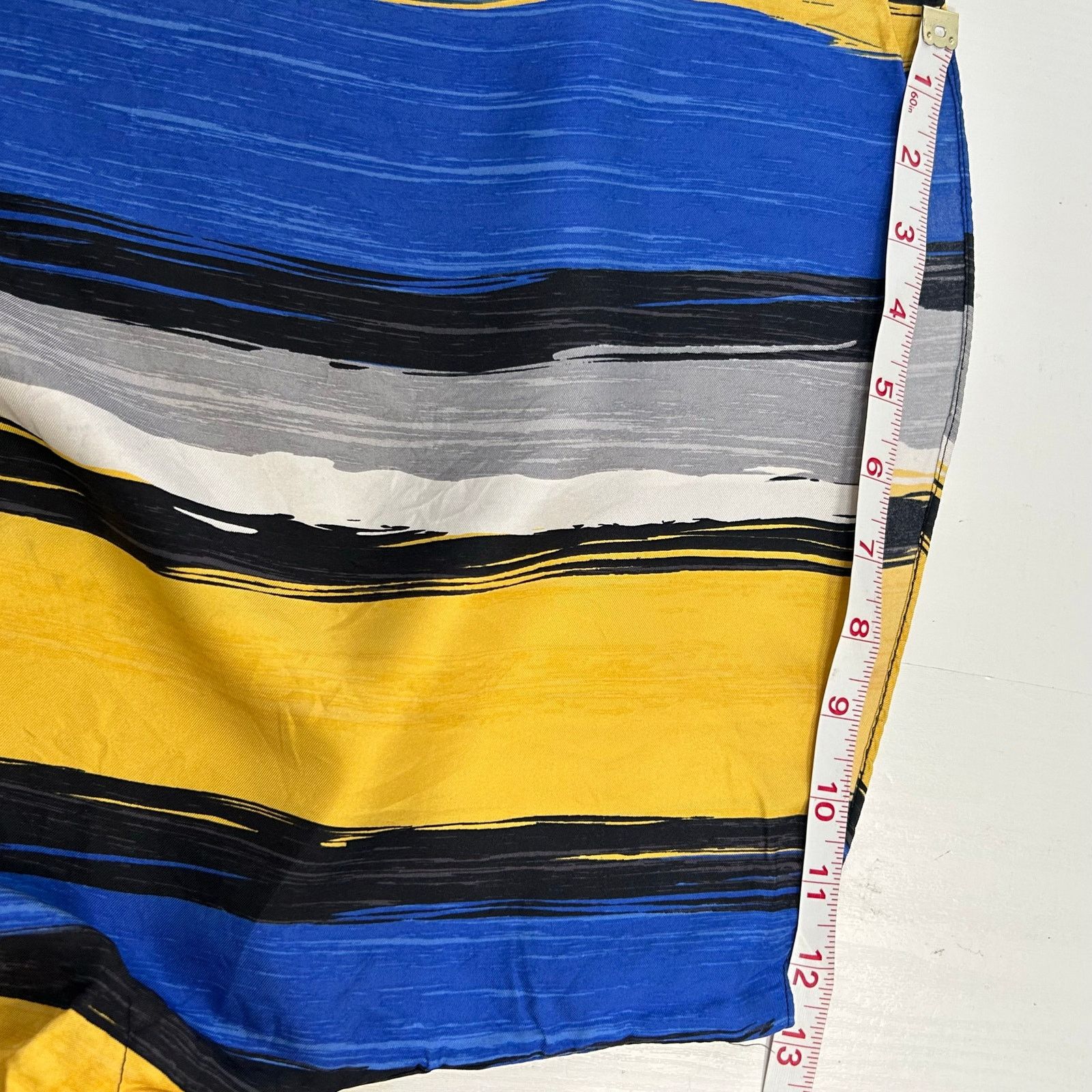 Michael Kors Michael Michael Kors Silk Blouse XL Yellow Blue Black Stripe Size XL / US 12-14 / IT 48-50 - 5 Thumbnail