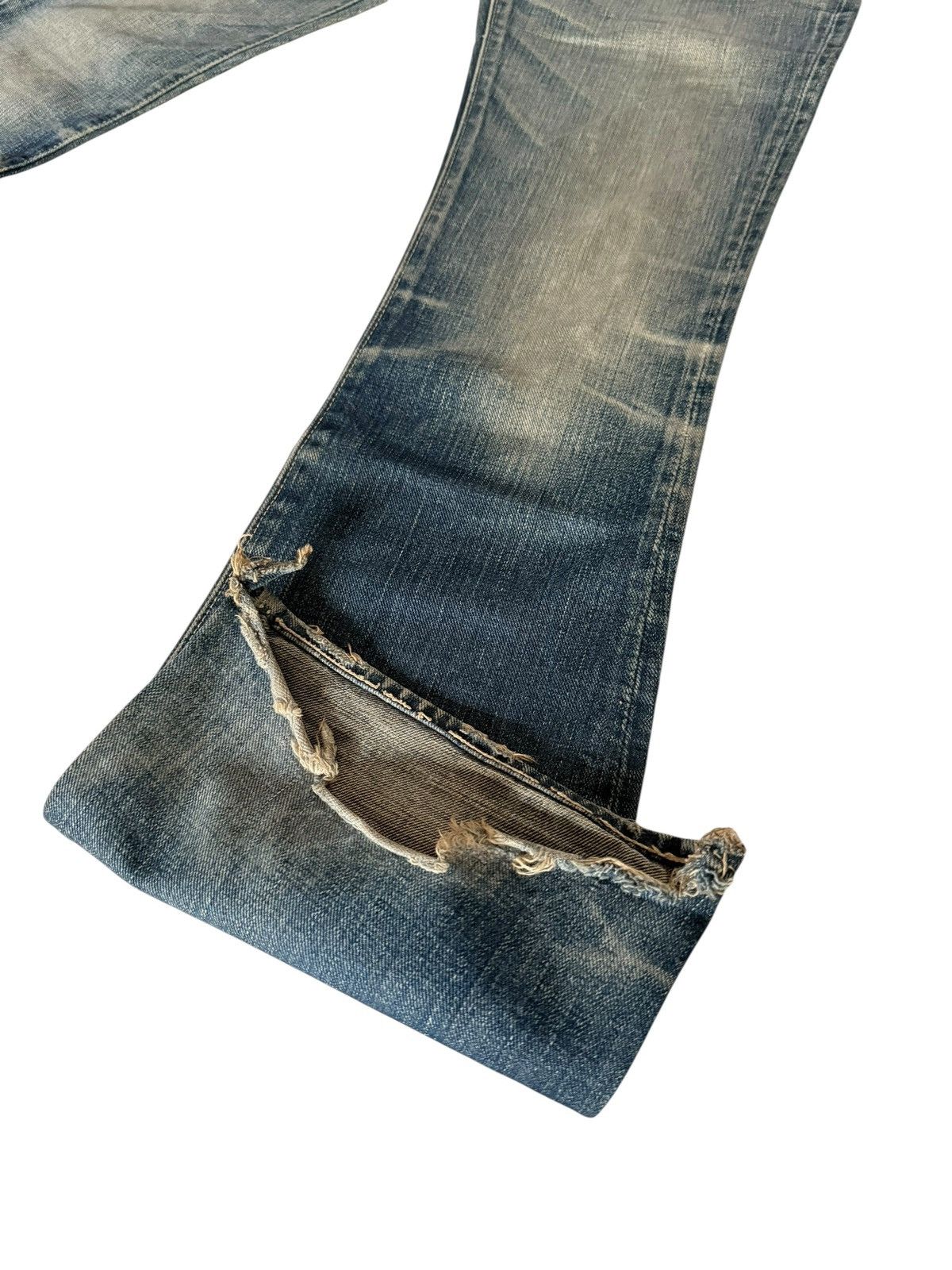 Japanese Brand Flared Jeans David Olive Accessories Faded Distressed Denim Size US 29 - 10 Thumbnail