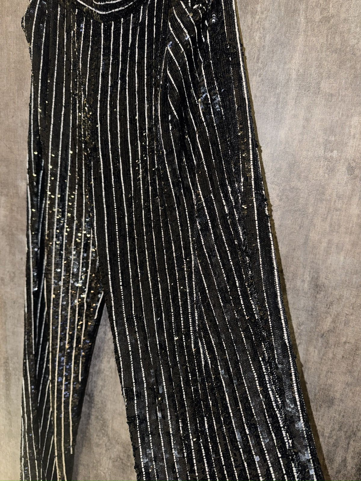ASHISH Ashish Black Strips pleated Sequins Pants Unisex size M Size 32" / US 10 / IT 46 - 11 Thumbnail
