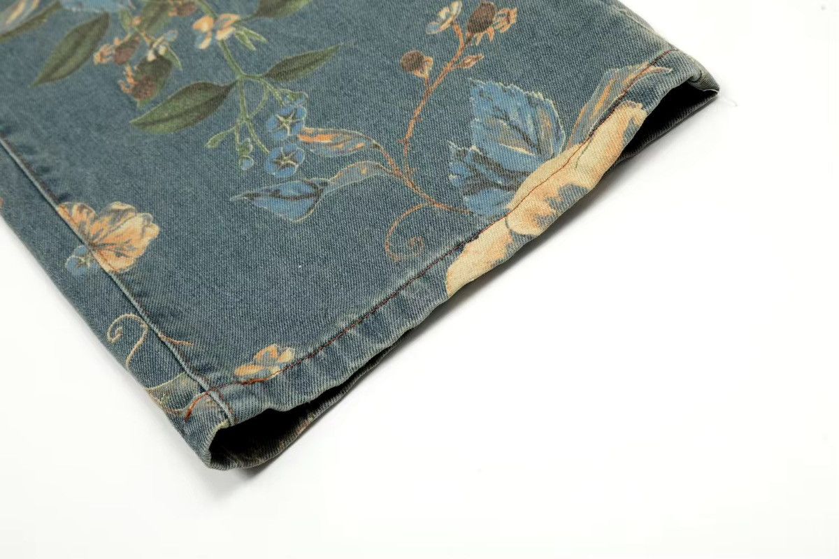 Japanese Brand × Vintage Streetwear Flower Printed Loose Jeans Size US 33 - 9 Thumbnail
