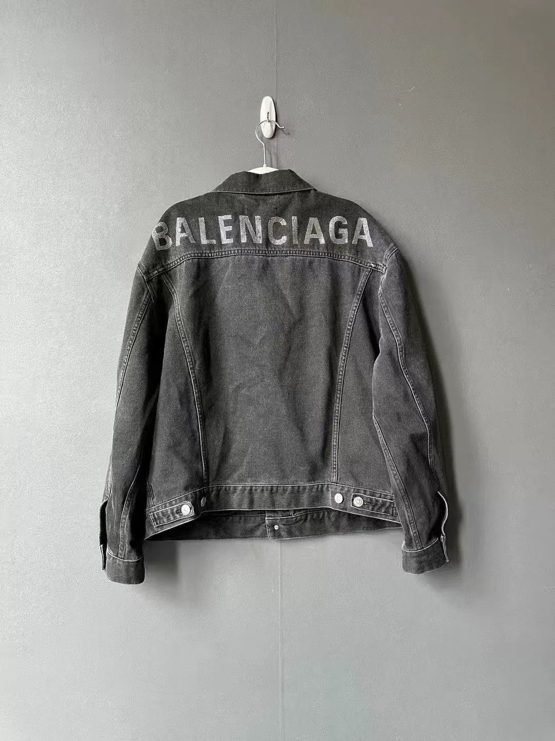 Balenciaga Balenciaga Denim Jacket with Crystal Logo Size US M / EU 48-50 / 2 - 1 Thumbnail