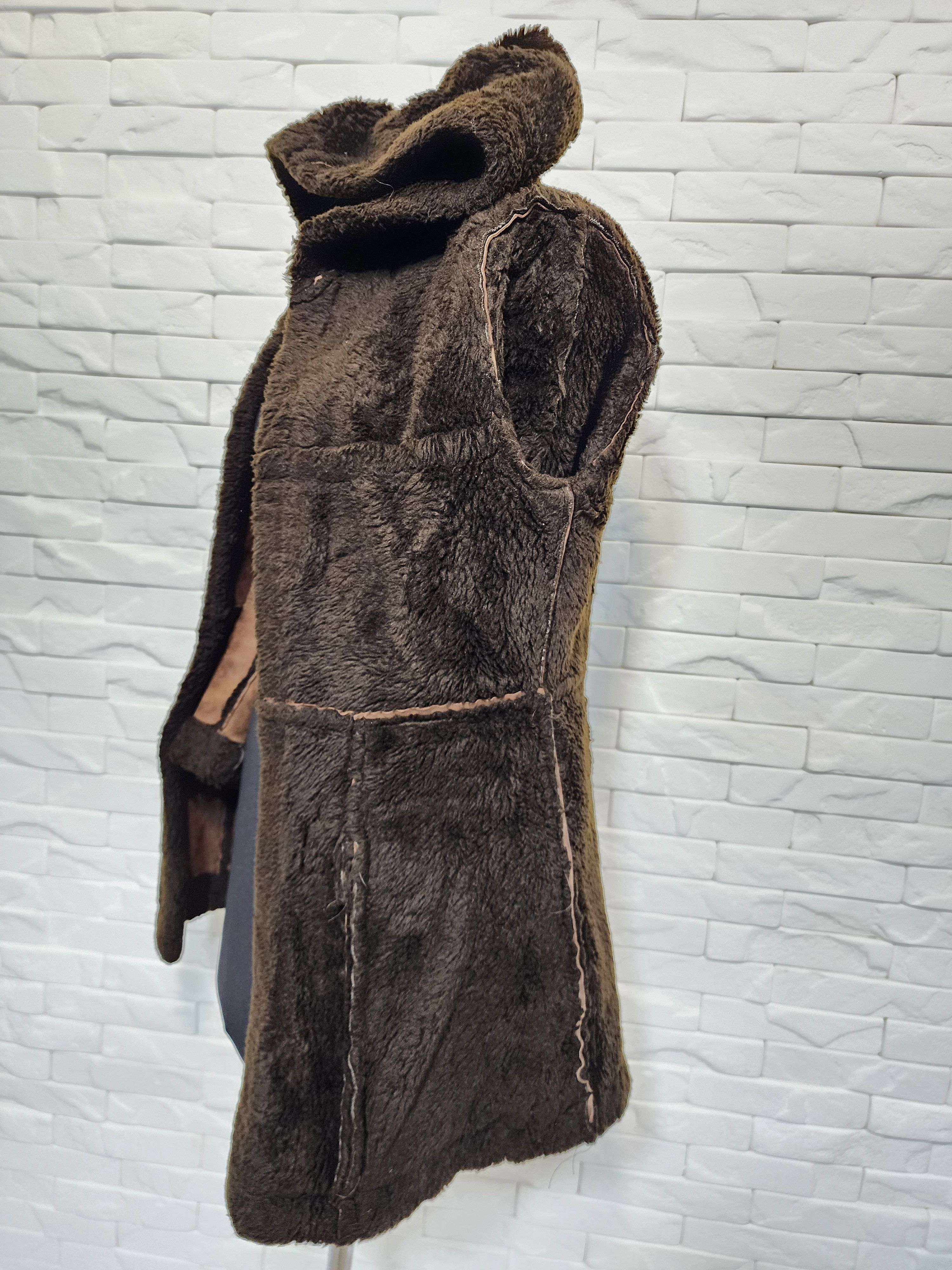 Genuine Leather Brown Suede Leather Jacket: Classic Hooded Design Size S / US 4 / IT 40 - 9 Thumbnail