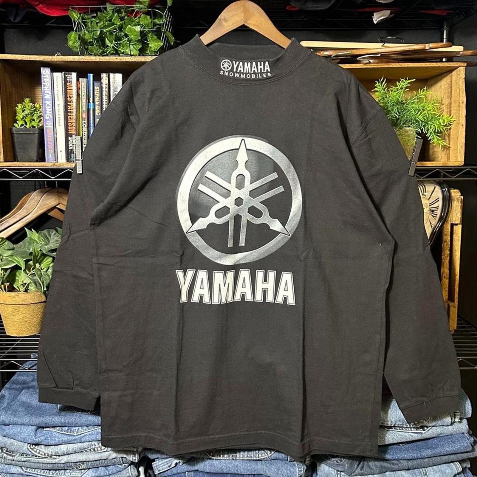 Yamaha Vintage 90s Yamaha Snowmobiles Long Sleeve Tee Shirt Black Size US XL / EU 56 / 4 - 1 Thumbnail