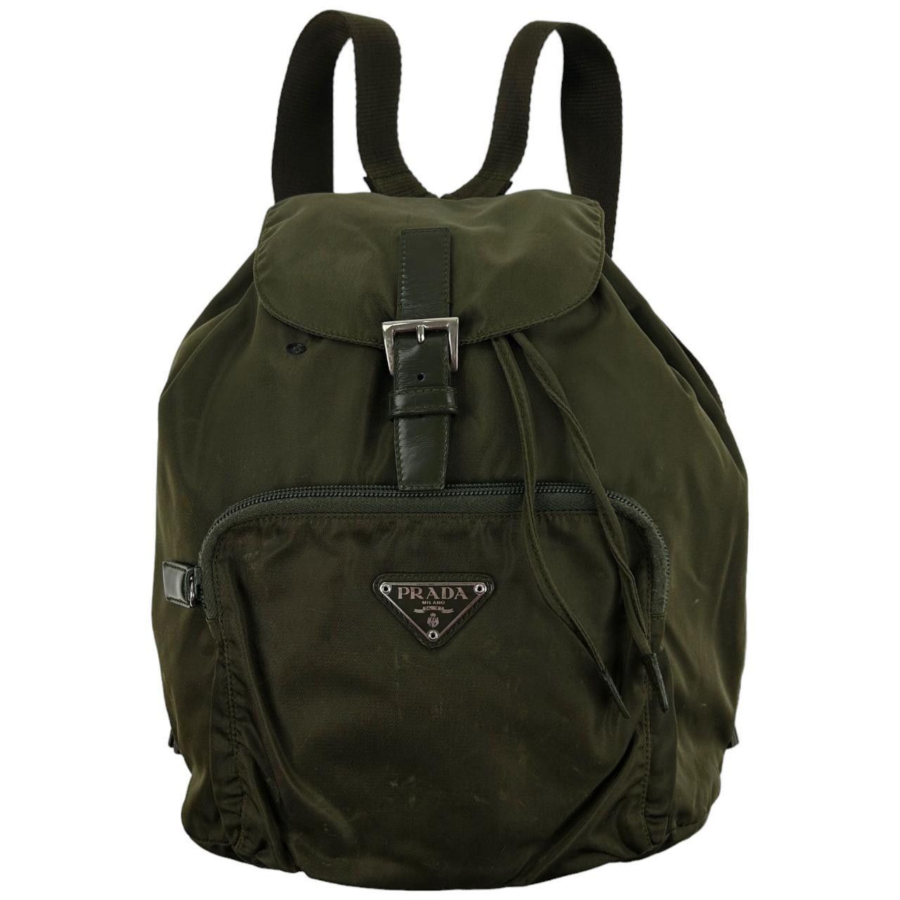 image of Vintage Prada Backpack Nylon in Green, Women's
