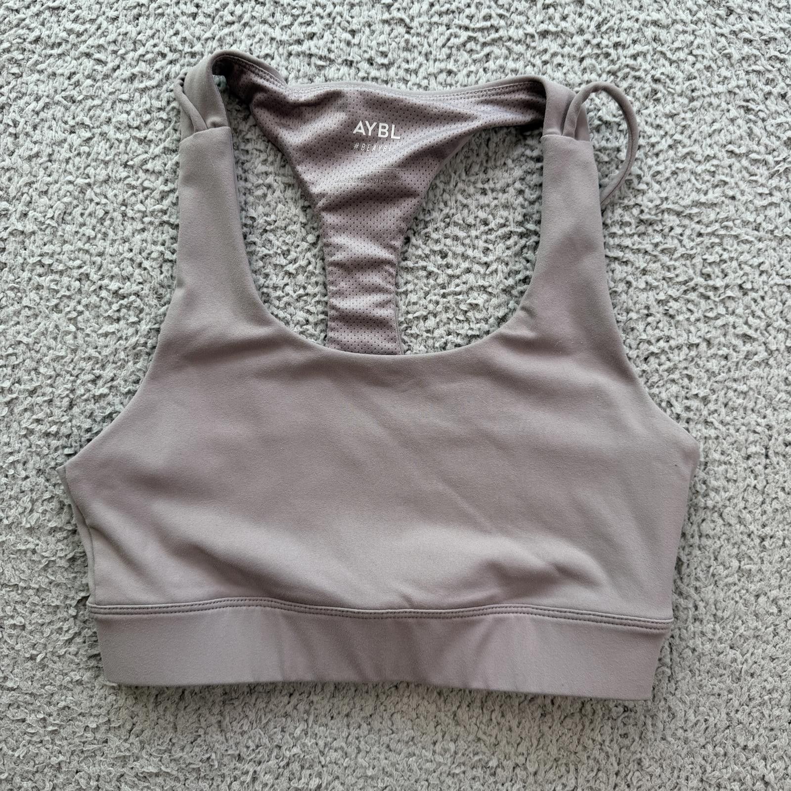 Virgil Abloh AYBL Women’s Taupe Sports Bra Small Racerback Strappy Gym Size ONE SIZE - 1 Thumbnail