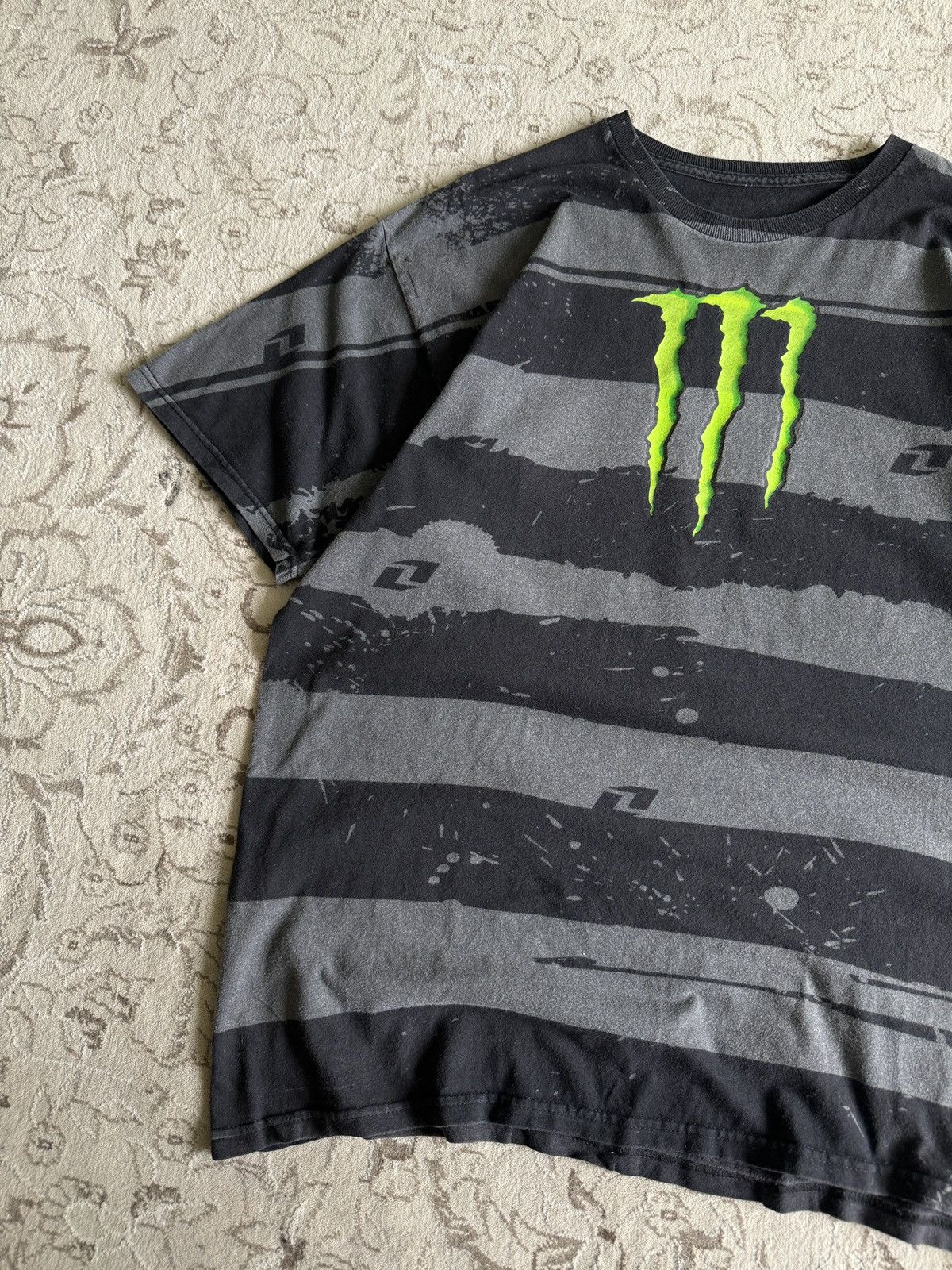 Vintage Vintage Monster Energy Number One Damian Striped Tee y2k 90s Size US XL / EU 56 / 4 - 3 Thumbnail