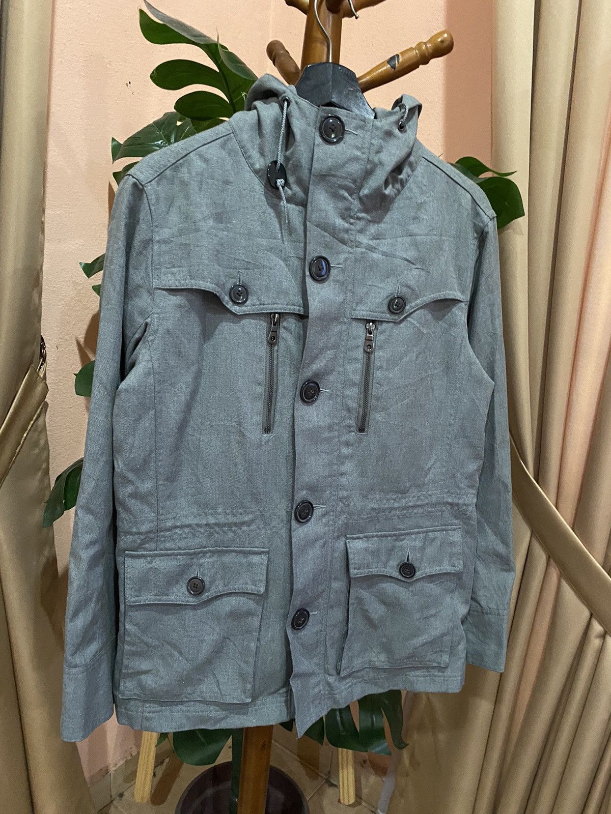 Japanese Brand Otarie Designed Wear Grey Men’s Hooded Jacket - Modern Size US M / EU 48-50 / 2 - 3 Thumbnail