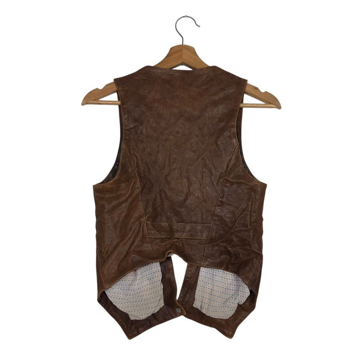 Vera Pelle 🔥VINTAGE GENUINE LEATHER VEST JACKET BIKER BEN ISSEY MIYAKE Size US M / EU 48-50 / 2 - 10 Thumbnail
