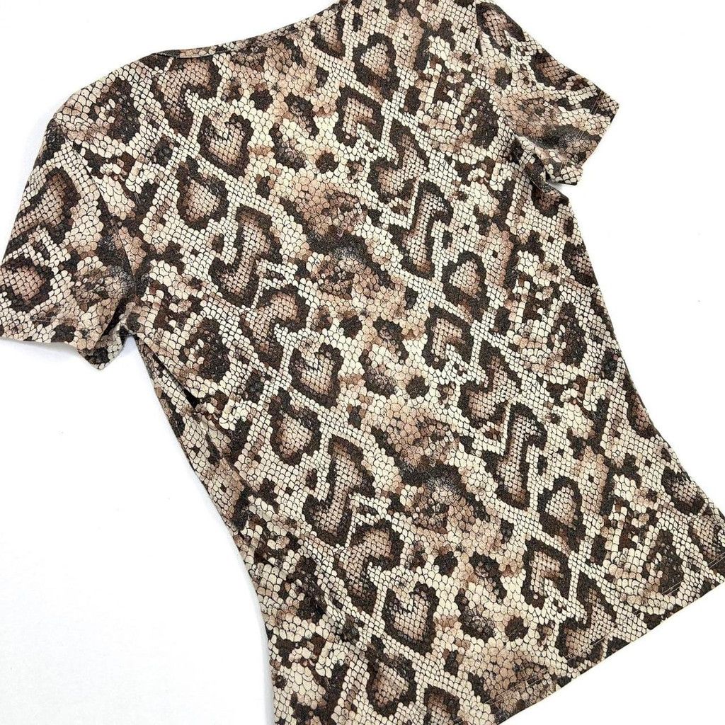 Dolce & Gabbana y2k D&G tan snakeskin print short sleeve top Size S / US 4 / IT 40 - 6 Thumbnail