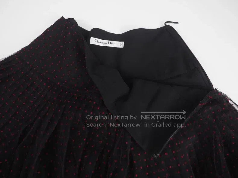 Dior Dior Black and red polka dot half skirt in tulle Size 37" - 4 Thumbnail