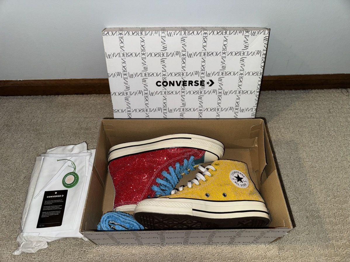 Converse × JW Anderson Converse X JW Anderson Glitter Barbados Cherry/Sulphur-Egret Size US 7 / EU 40 - 6 Thumbnail