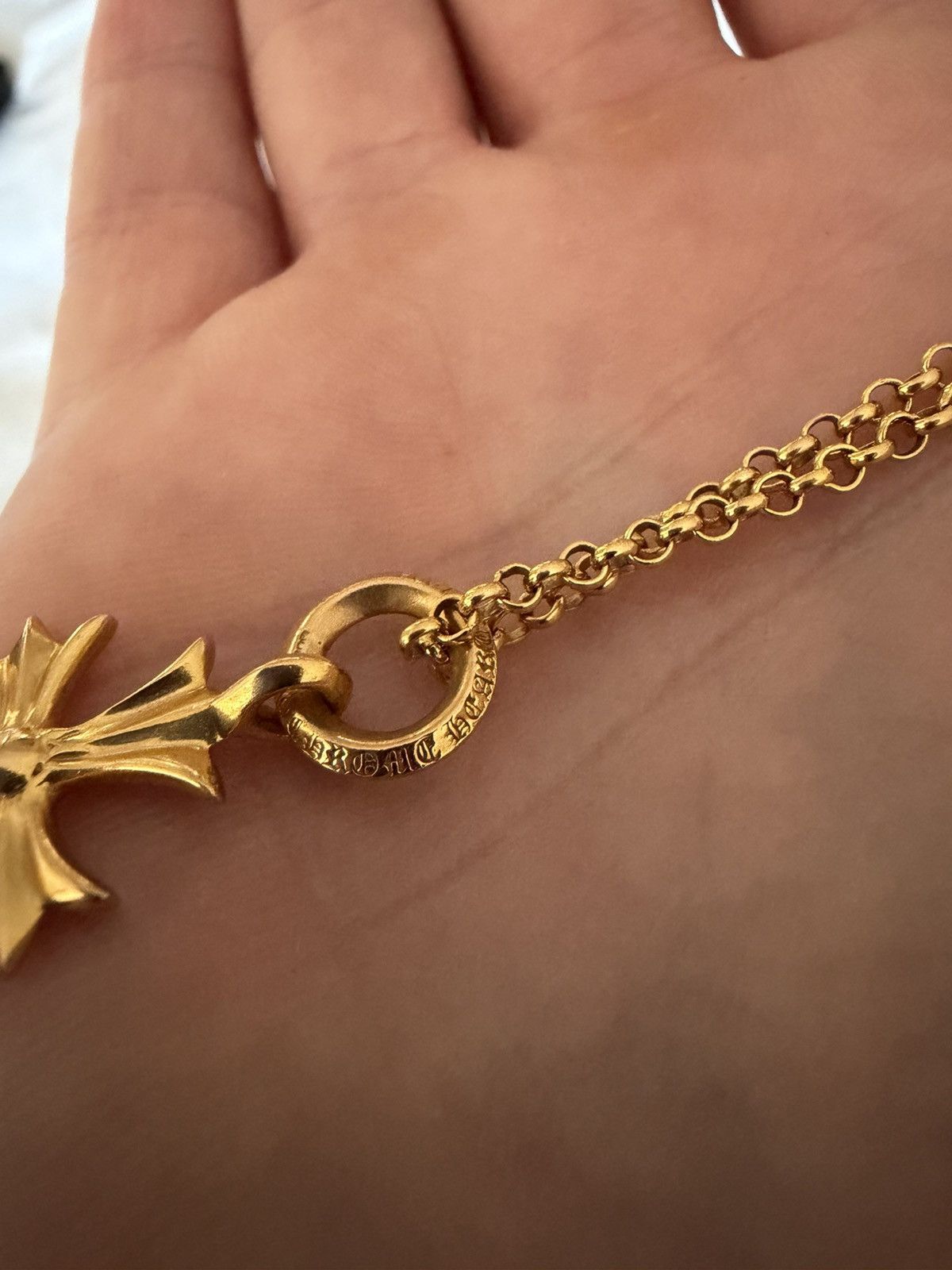 Chrome Hearts Iconic 22KT Tiny CH Cross and Roll Chain Size ONE SIZE - 7 Thumbnail