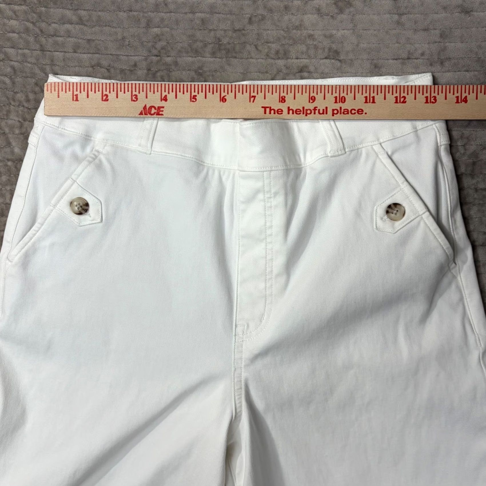 Spanx Spanx Stretch Twill Wide Leg Crop Pants White Pull On Womens Medium 20312T Size 32" / US 10 / IT 46 - 5 Thumbnail