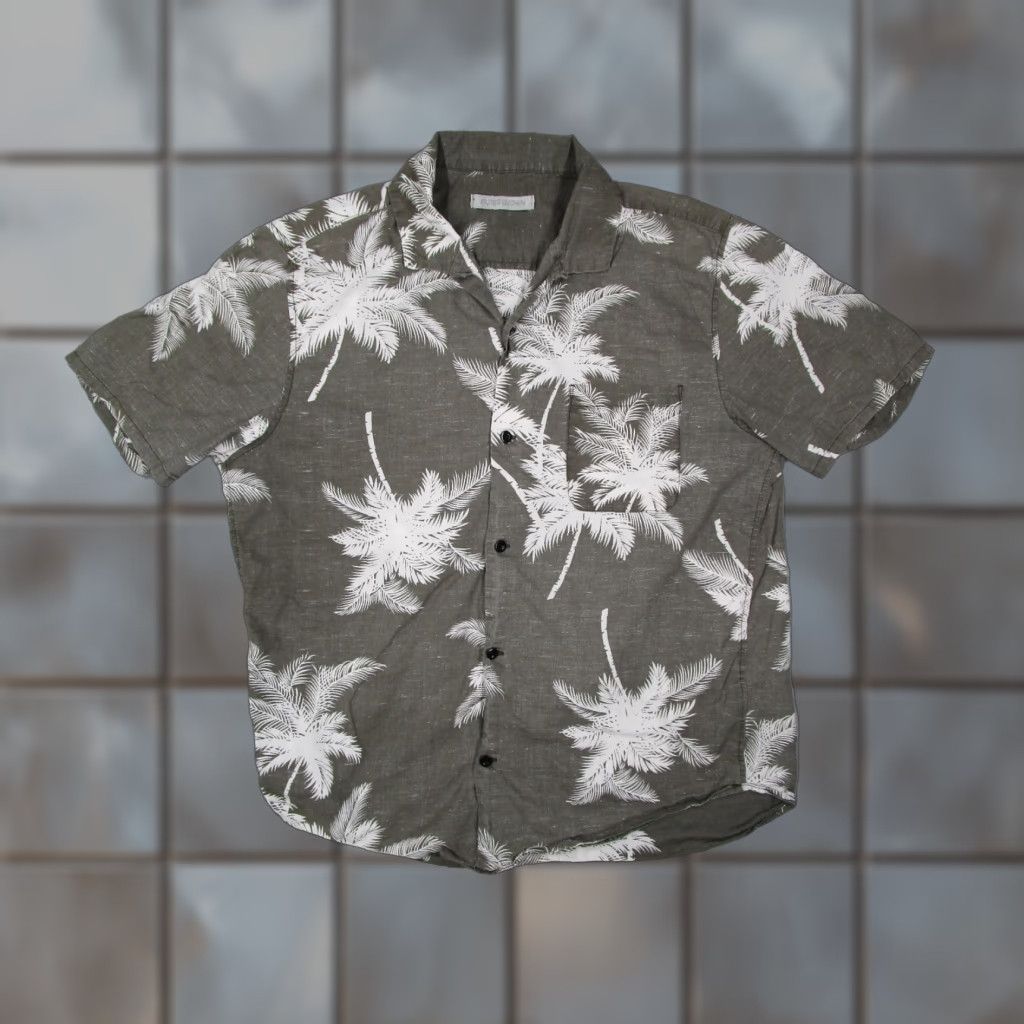 Outerknown VINTAGE None Shirt Mens XL Gray Floral Organic Hemp Casual Summer Beach Retro Outdoor Hawaiian Men Size US XL / EU 56 / 4 - 1 Thumbnail