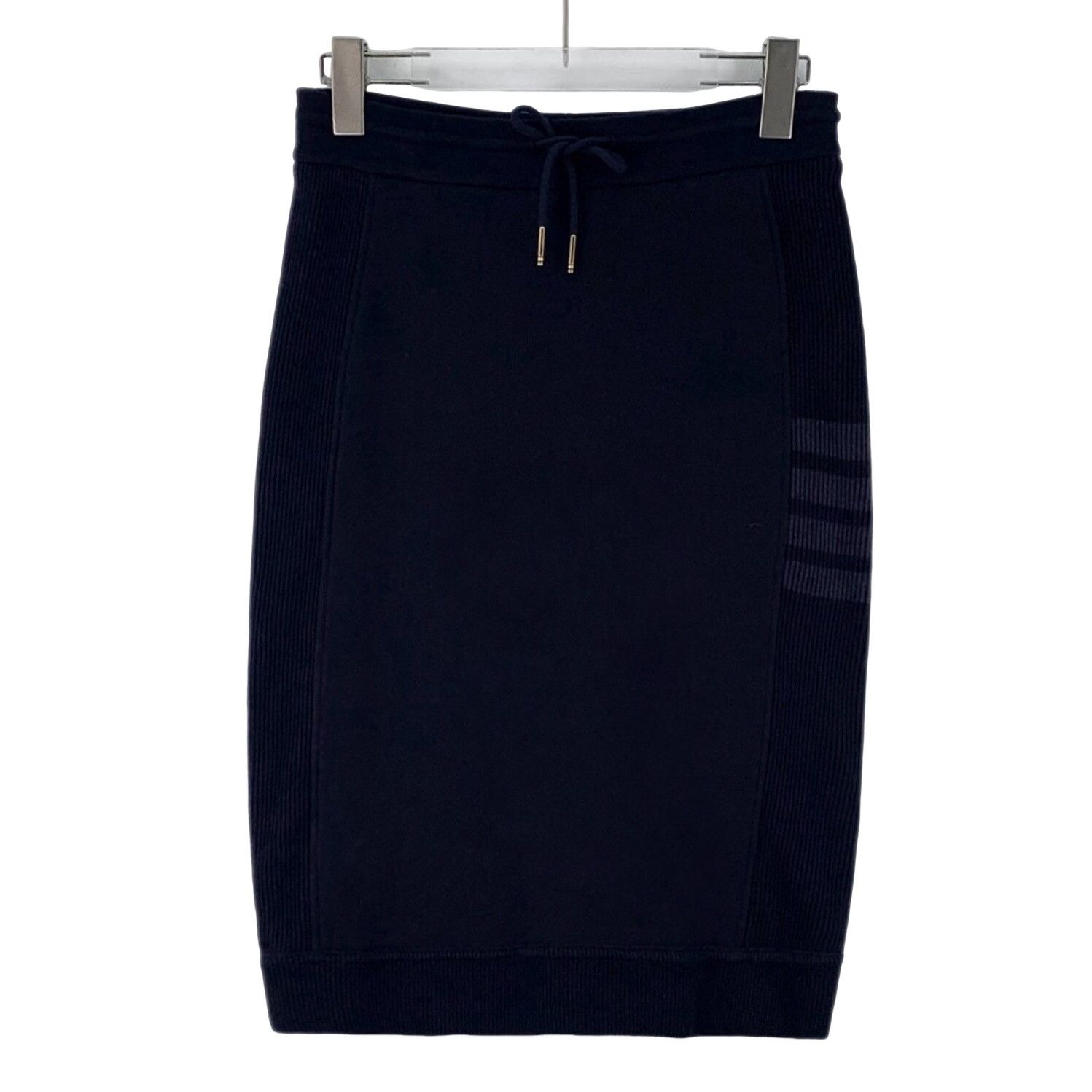 Thom Browne Thom Browne 4-Bar Navy Cotton Midi Skirt IT 40 Size 27" / US 4 / IT 40 - 1 Thumbnail