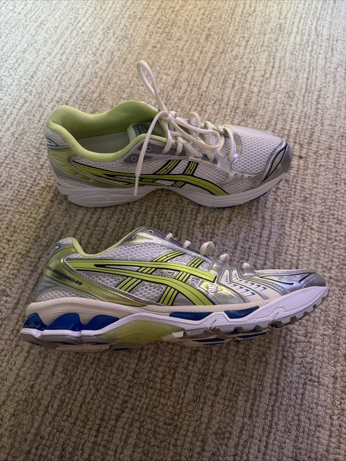 Asics Asics Gel Kayano 14 Size 10.5 White/Lime Green Silver Sprite Size US 10.5 / EU 43-44 - 3 Thumbnail