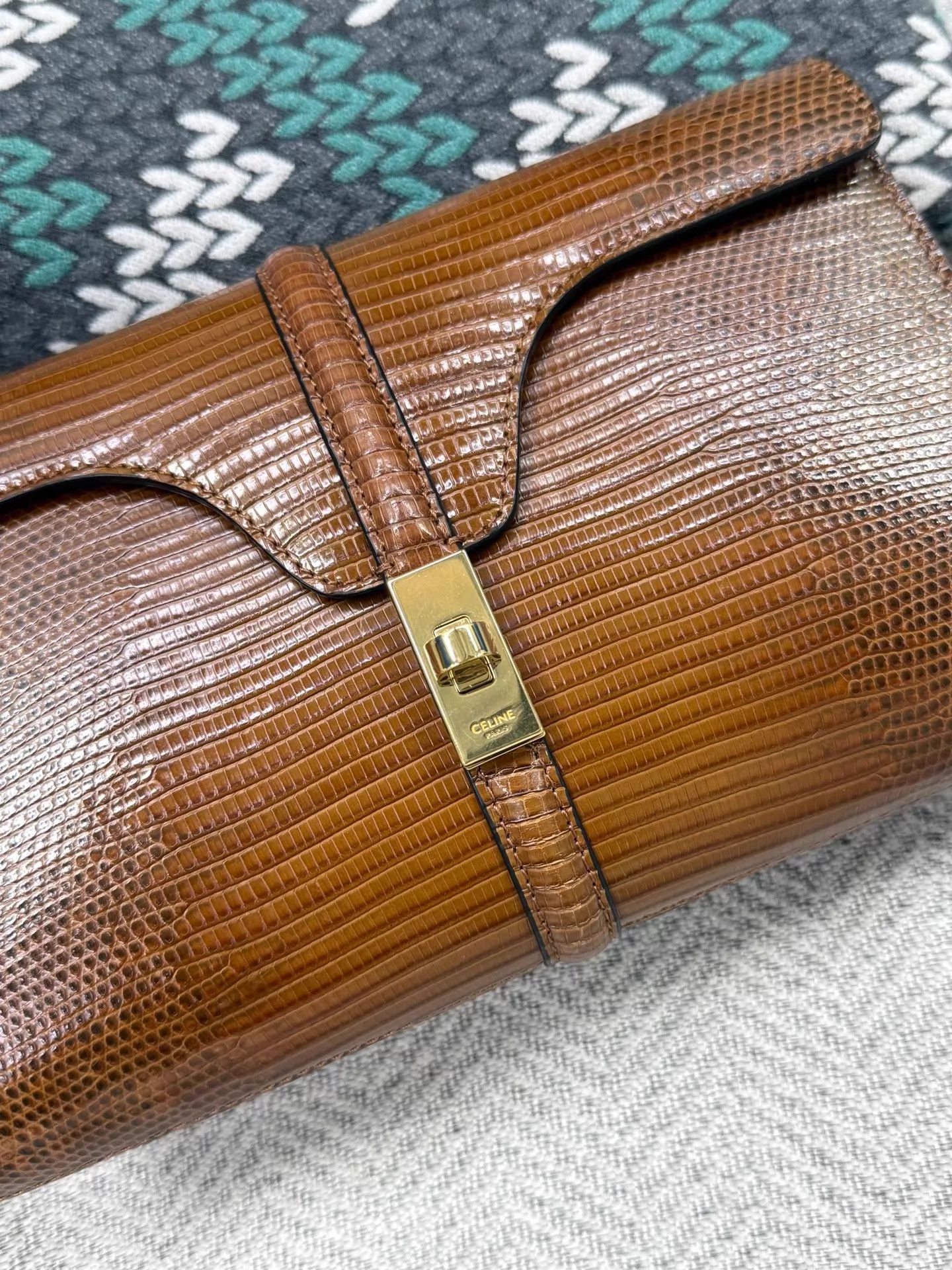 Celine Celine Caramel Lizard Clutch (Convertible to Crossbody) Size ONE SIZE - 3 Thumbnail