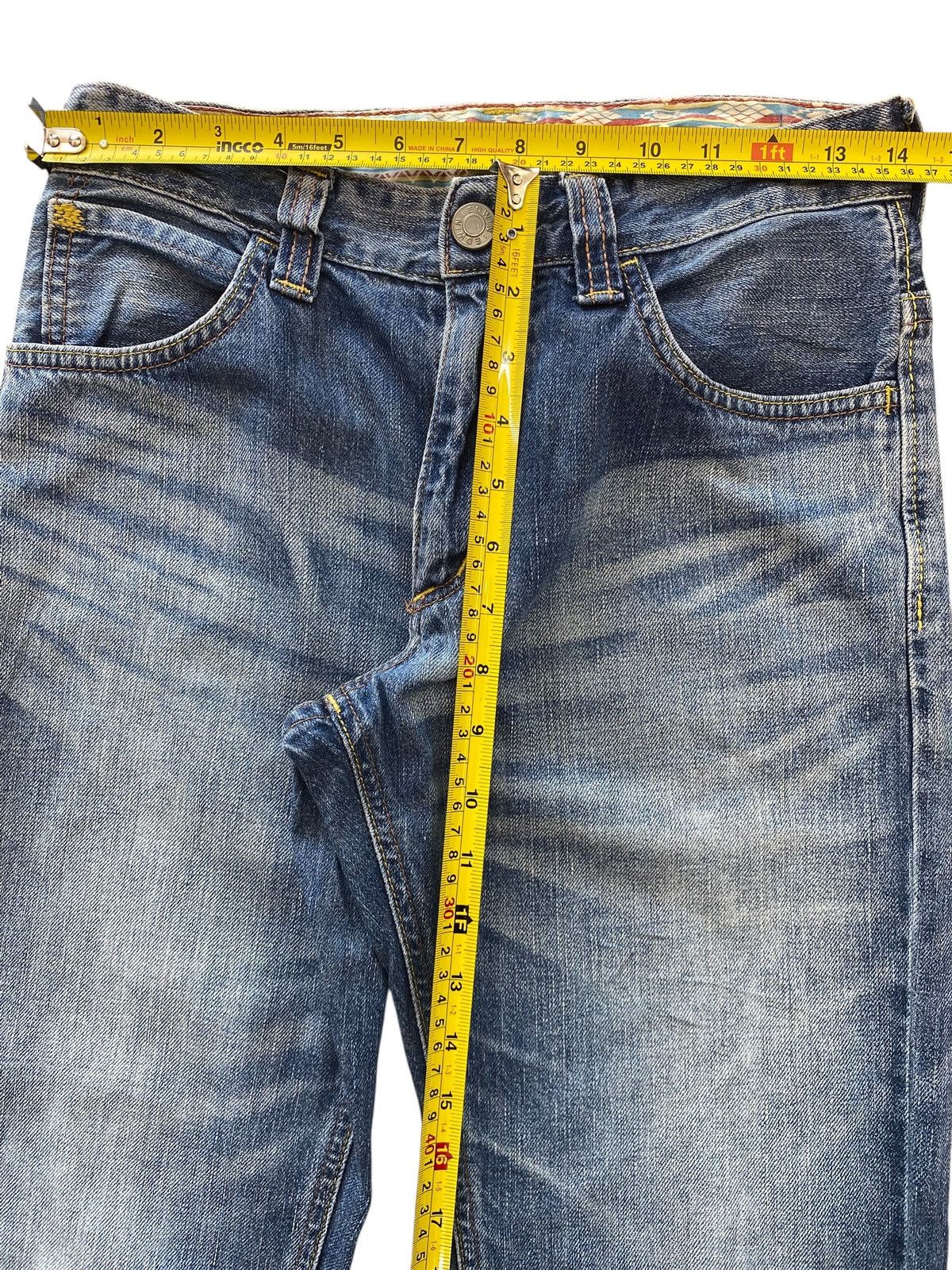 Edwin Edwin Vintage Blue Wash Ripped Style Straight Leg Jeans Size US 29 - 6 Thumbnail