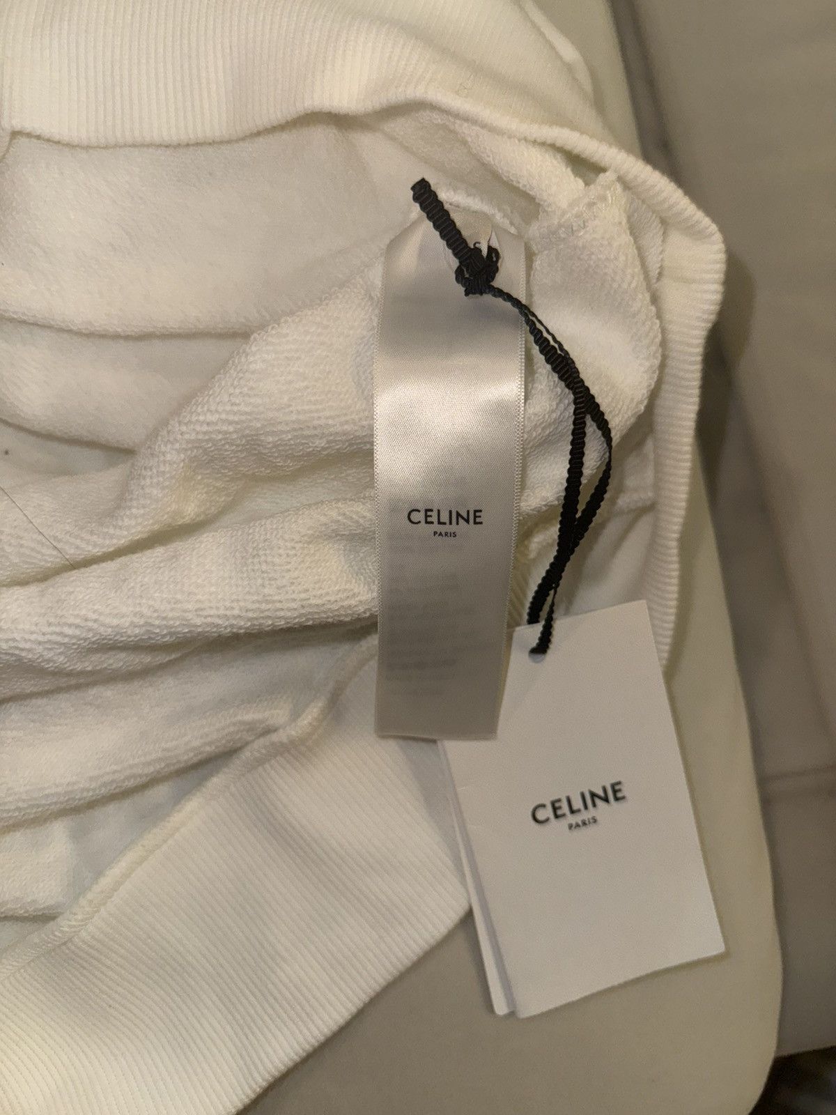 Celine Celine White long hoodie with print Size US S / EU 44-46 / 1 - 2 Thumbnail