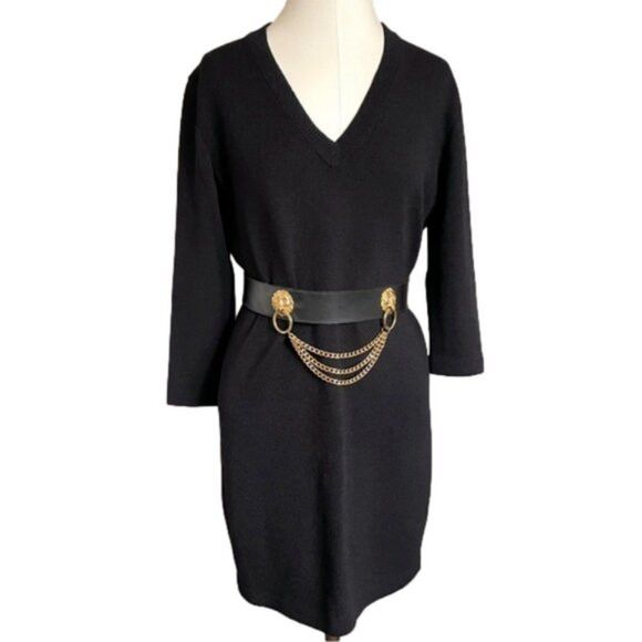 St. John St John Wool Blend Santana Knit V-Neck Dress - 6, USA 🇺🇸 Size S / US 4 / IT 40 - 2 Thumbnail