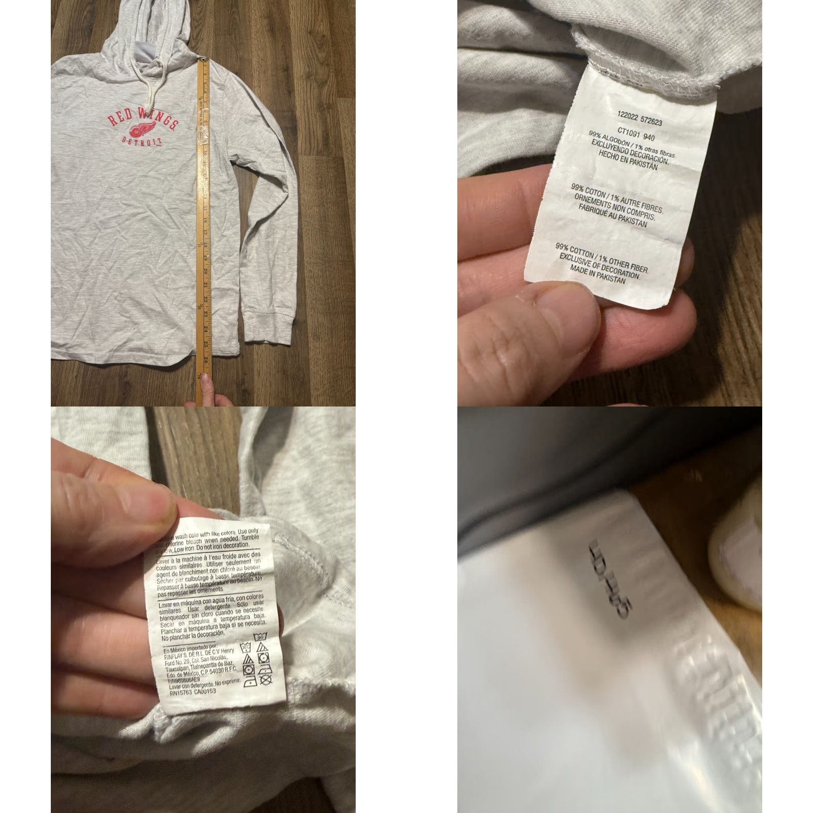 Champion Champion Hoodie Mens Size Small Gray Long Sleeve Pullover Red Wing Printed Size US S / EU 44-46 / 1 - 8 Thumbnail