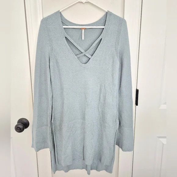 Free People Waterfall Criss-Cross V-Neck Tunic Sweater Pastel Spring Size S / US 4 / IT 40 - 8 Thumbnail