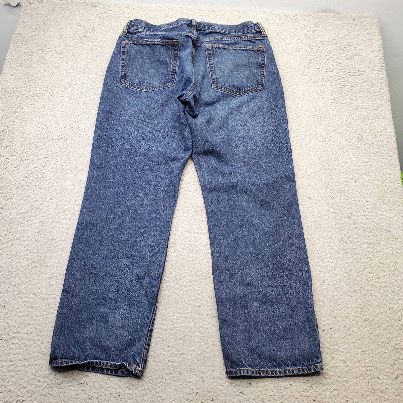 Gap Gap Mens Jeans 34 Blue Denim Straight Stretch Flat Front Medium Wash 5-Pocket Design Regular Inseam 30.5" Vintage: No Size US 34 / EU 50 - 2 Thumbnail