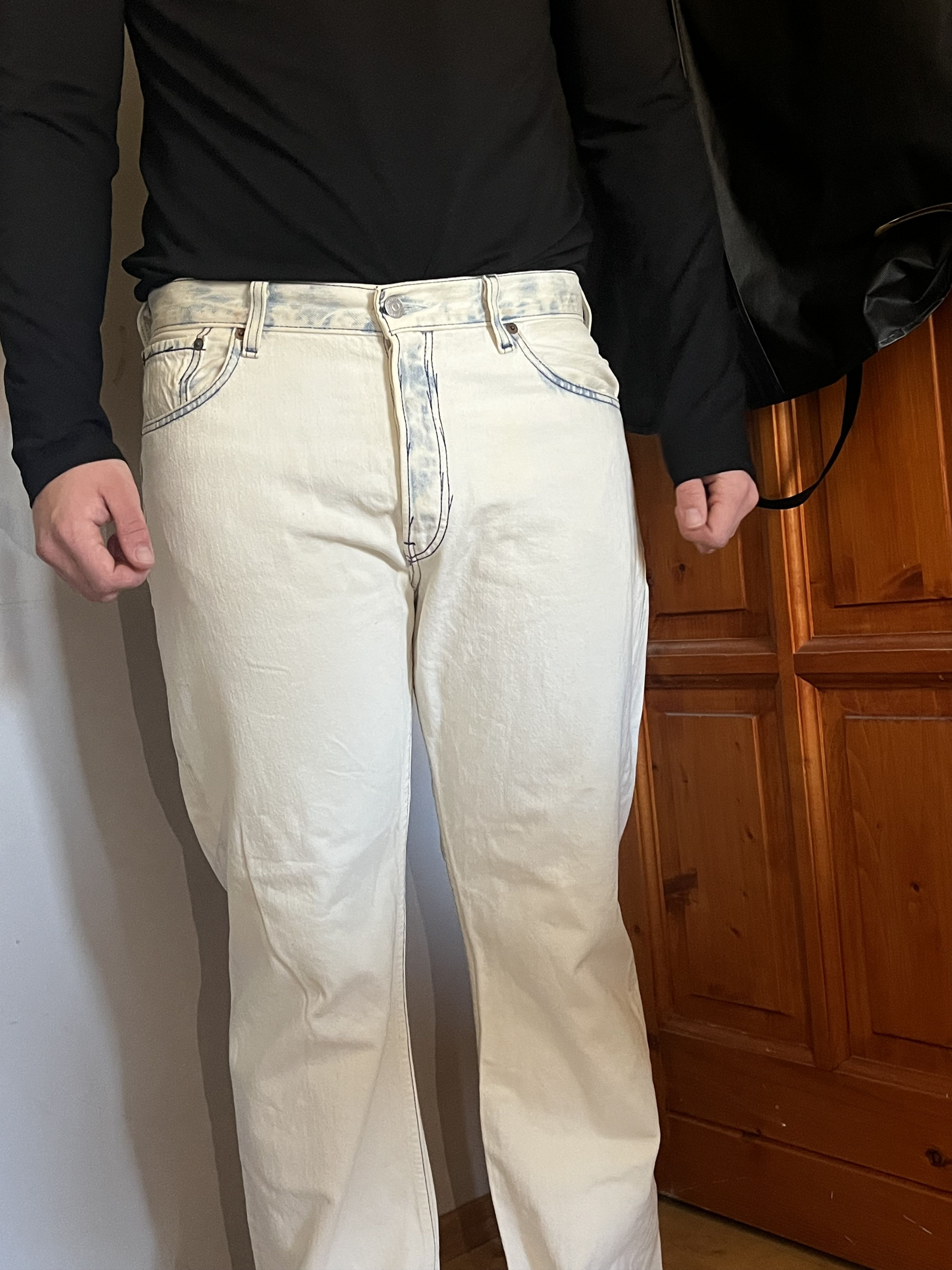 Levi's Vintage Clothing Vintage Levi’s 501 White Jeans – Rare, T01 Button Size US 34 / EU 50 - 7 Thumbnail