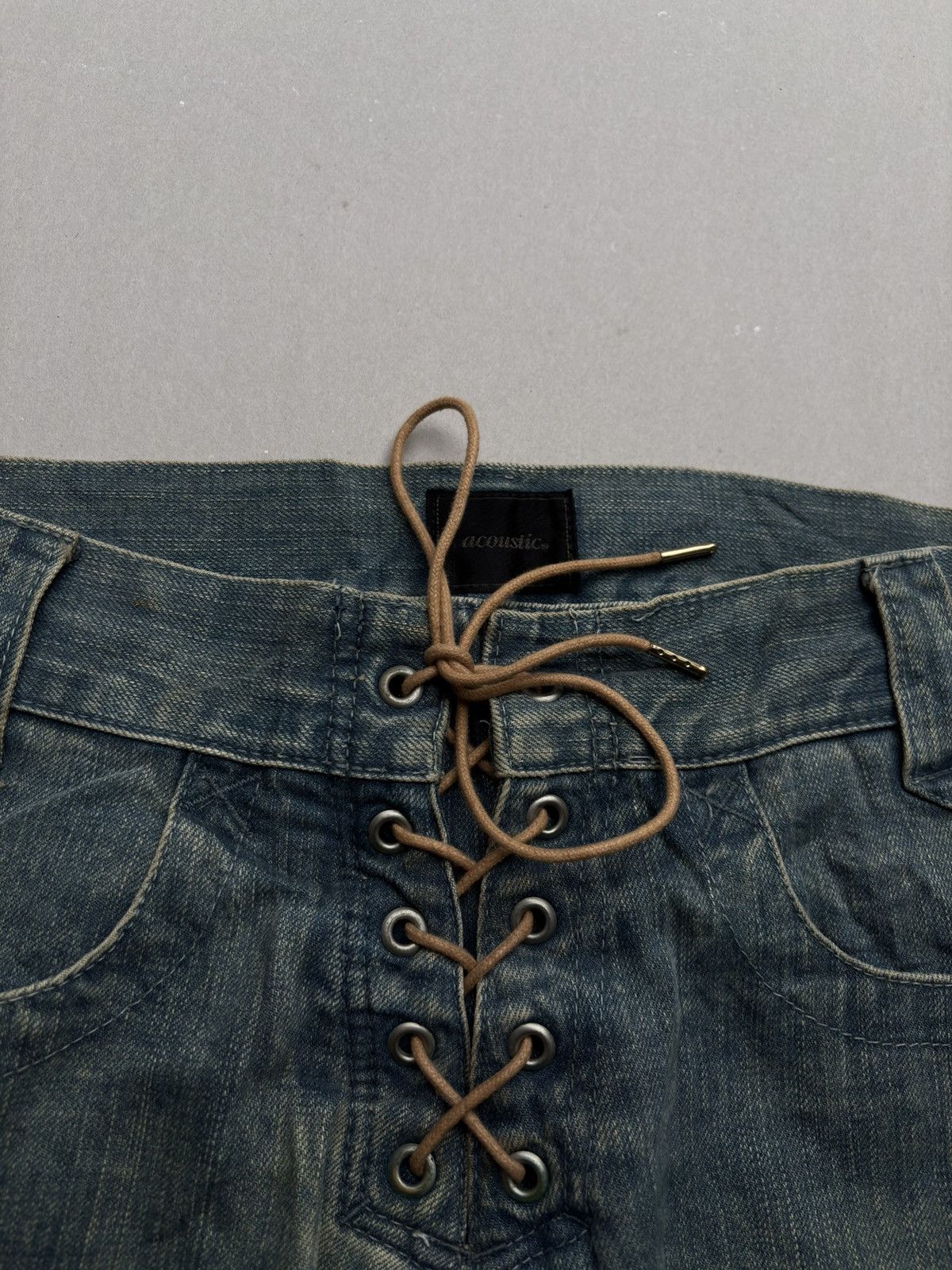Japanese Brand ACOUSTIC lace-up flare jeans Size US 29 - 4 Thumbnail