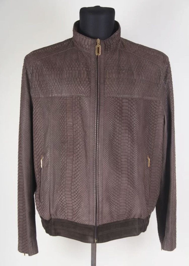 image of Stefano Ricci Leather Python Snakeskin Jacket, Men's (Size Medium)