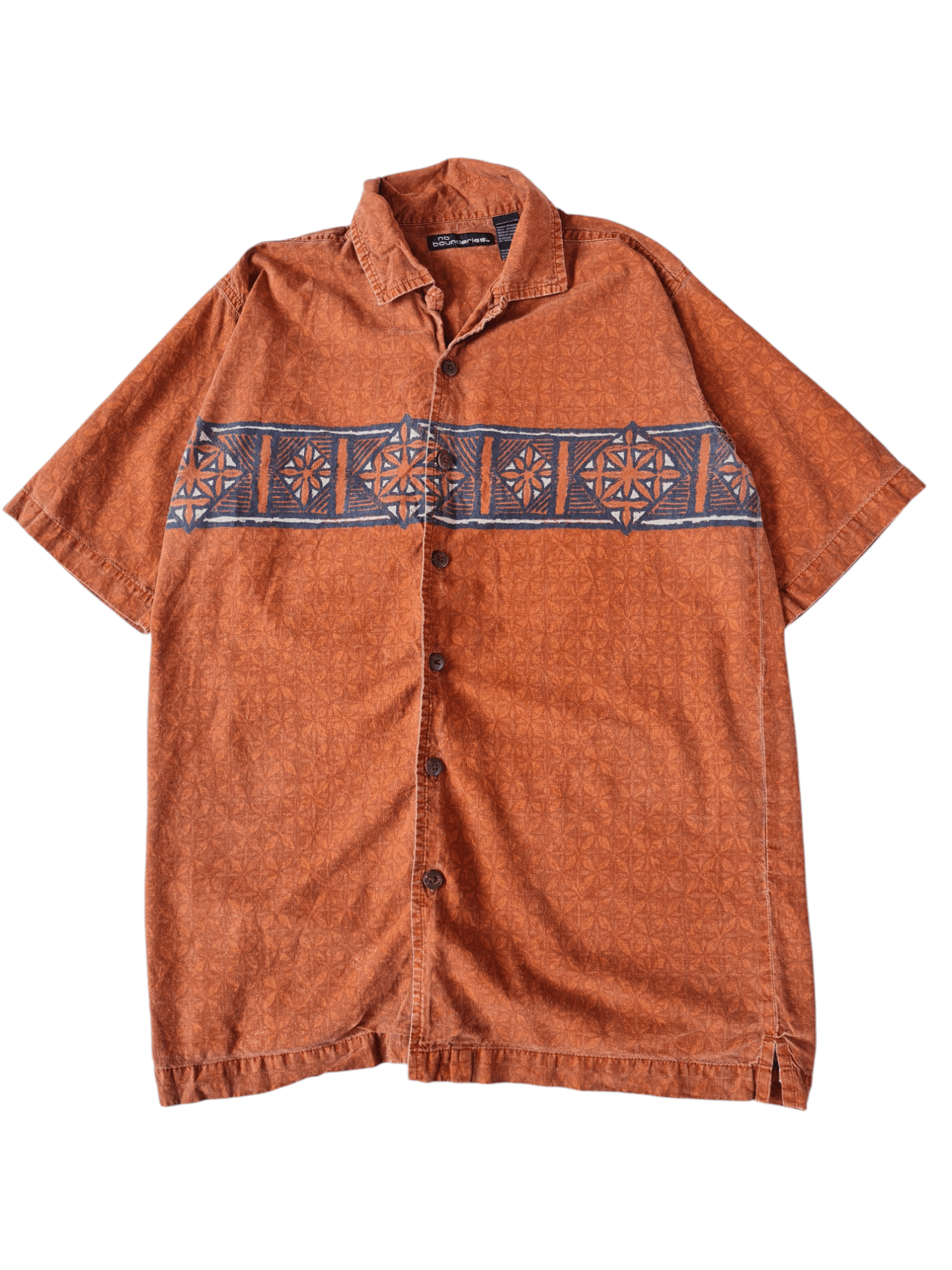 Vtg No Boundaries Shirt Button Up