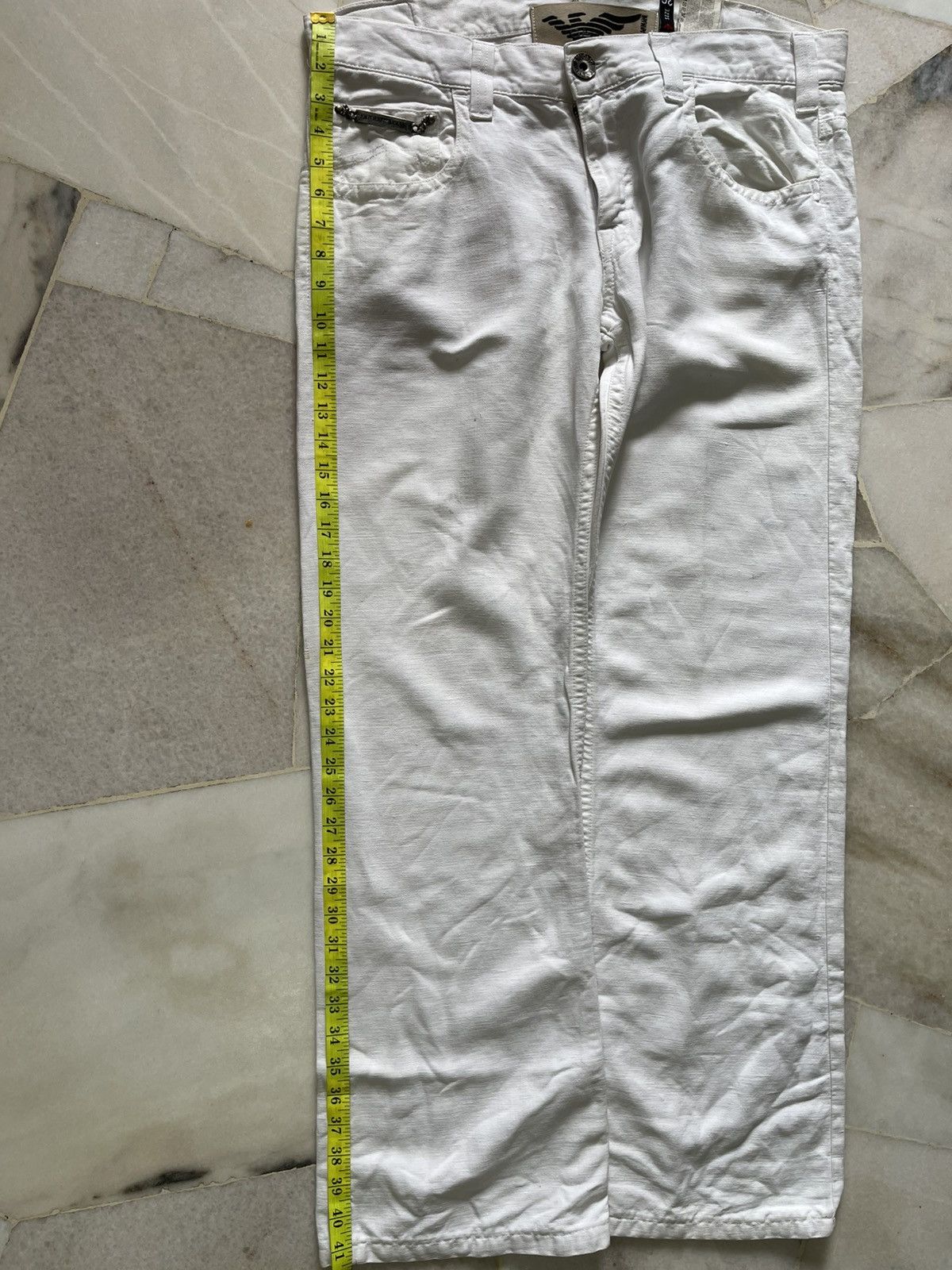Emporio Armani Emporio Armani Metal Emblem Pocket White Denim Jeans 96 Size US 36 / EU 52 - 23 Thumbnail