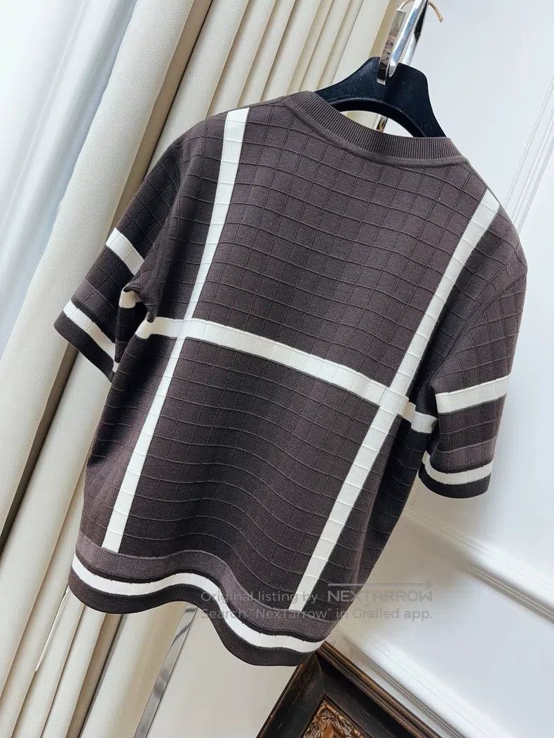 Hermes Hermes 25 Model Silk and Knitted Short Sleeve Top Size XS / US 0-2 / IT 36-38 - 2 Thumbnail