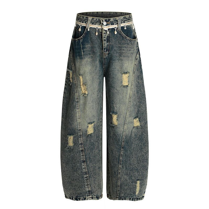 Vintage American retro distressed washed denim jeans Size US 32 / EU 48 - 1 Thumbnail