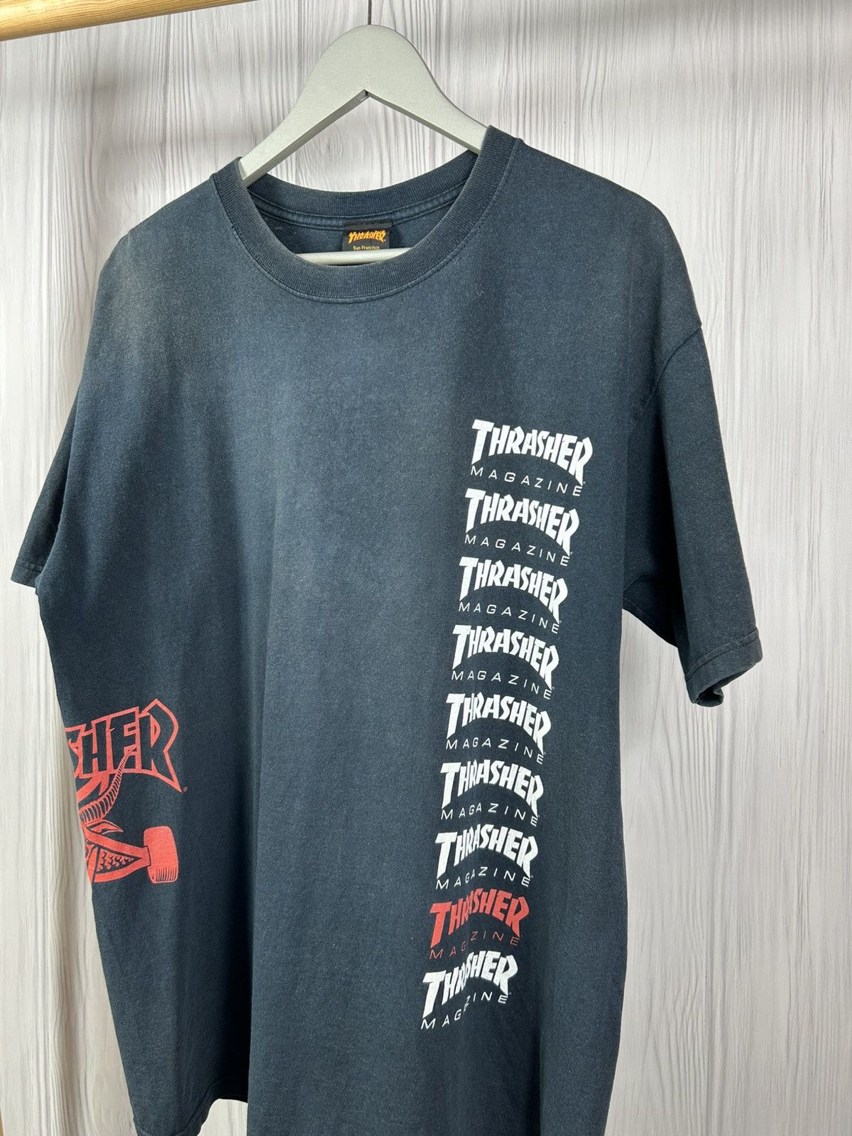 Thrasher × Vintage Vintage Thrasher Pentagram T-Shirt Size L Sunfaded Size US L / EU 52-54 / 3 - 3 Thumbnail