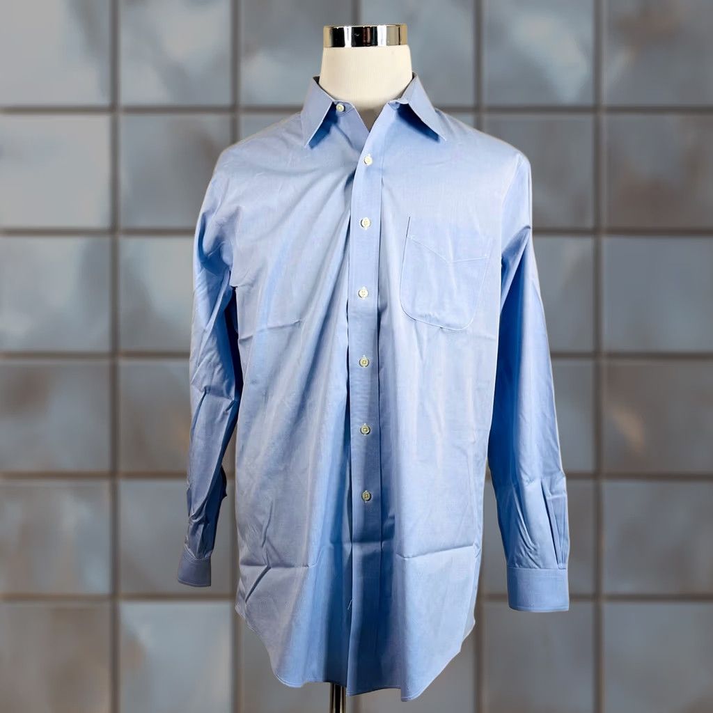 Brooks Brothers Brooks Brothers Slim Fit Dress Shirt Blue Oxford Cloth Cotton 16.5 34 Non Iron Mens Size 46R - 1 Thumbnail
