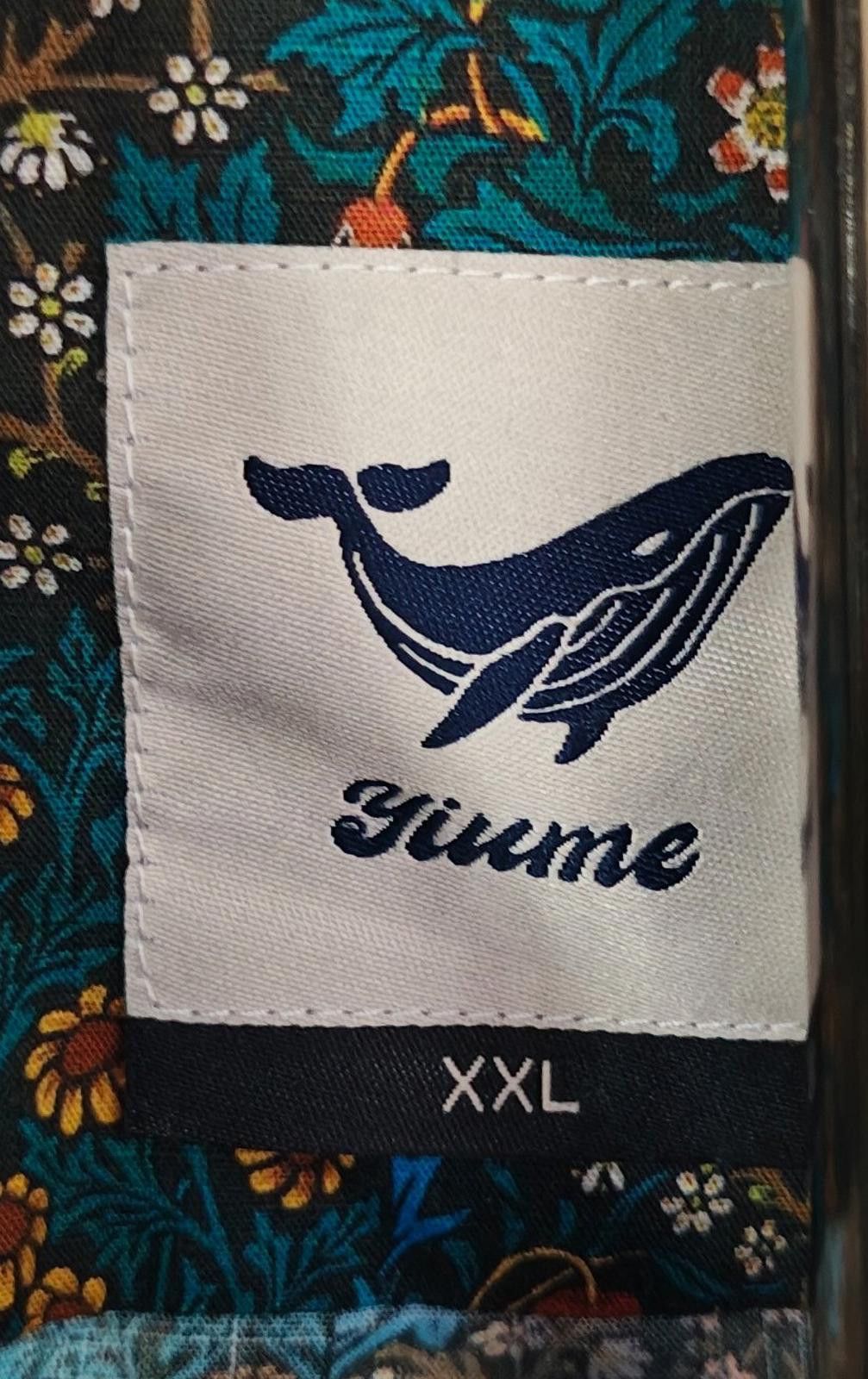 YUME YUME 1960s Yiume Men's Blue Floral Hawaiian Short Sleeve Shirt Size 48R - 8 Thumbnail