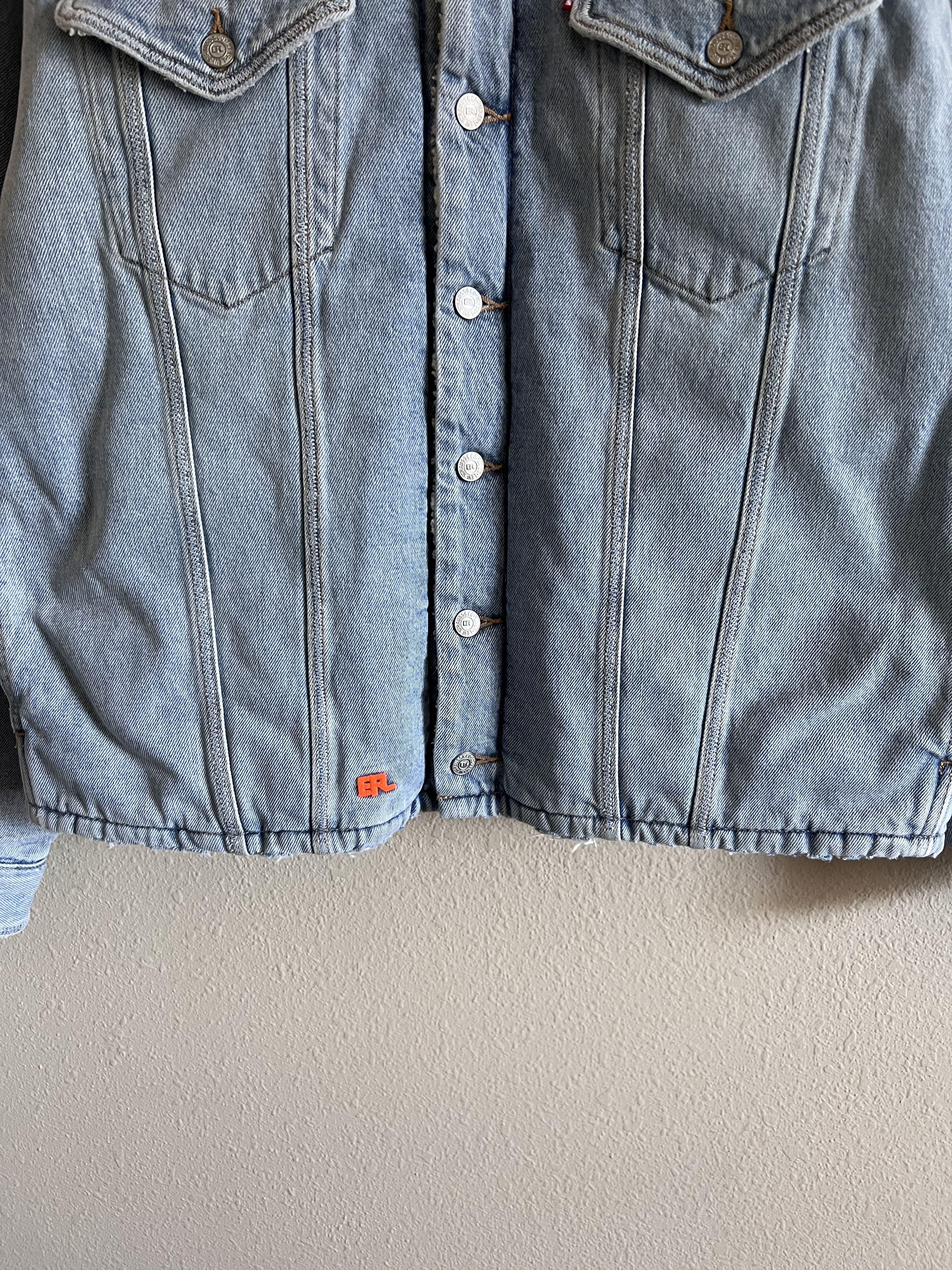 ERL × Levi's ERL Levi's Denim Sherpa Lined Trucker Jacket Size US XL / EU 56 / 4 - 3 Thumbnail