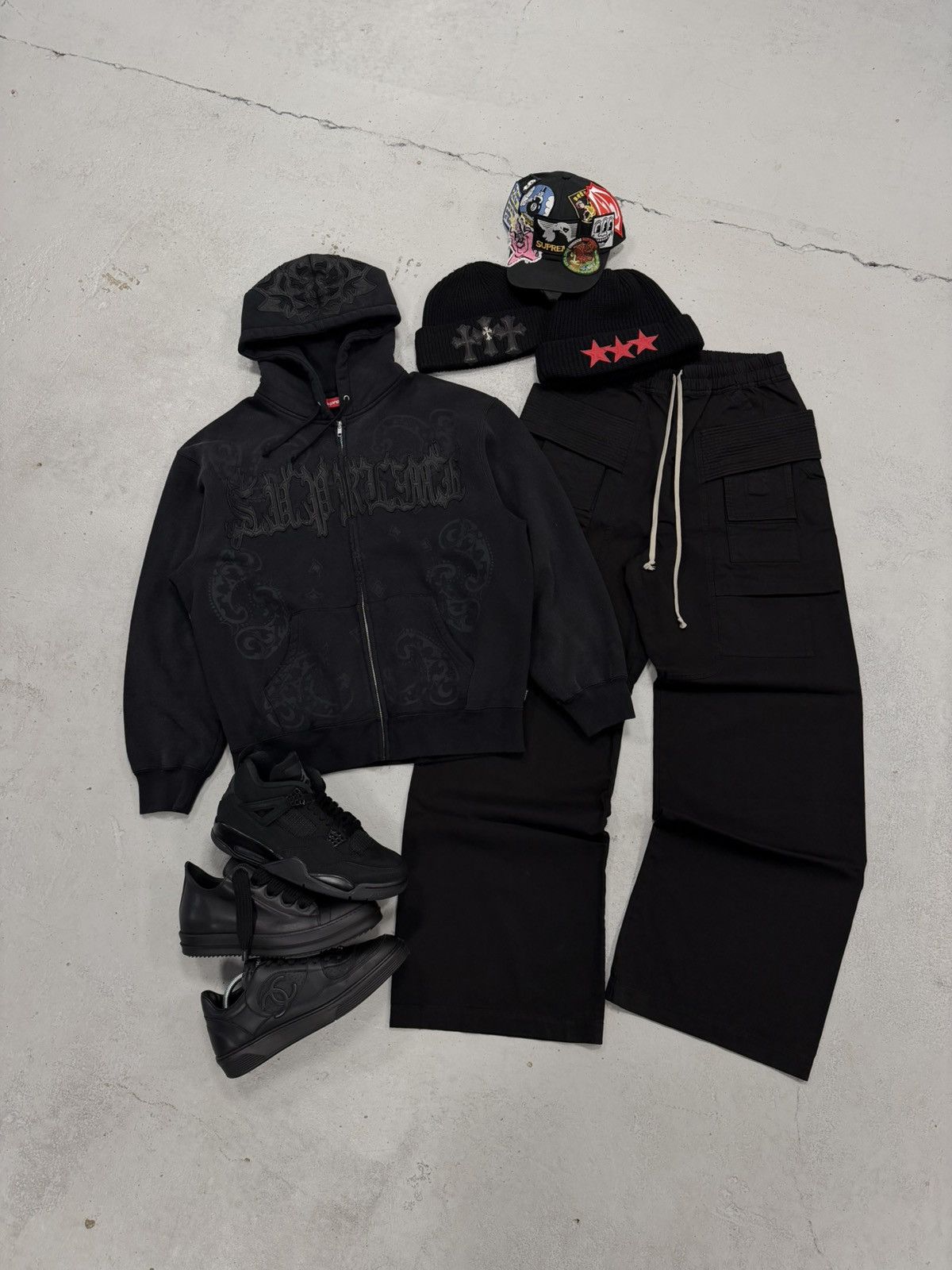 Supreme Supreme Leather Appliqué Zip Up Hoodie Black Size US M / EU 48-50 / 2 - 2 Thumbnail