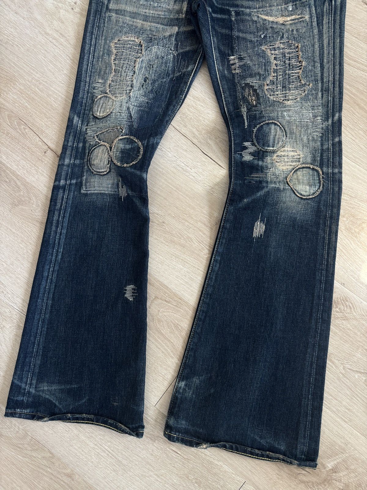 Kapital Kountry Kapital Flare Boro Denim Size US 29 - 4 Thumbnail