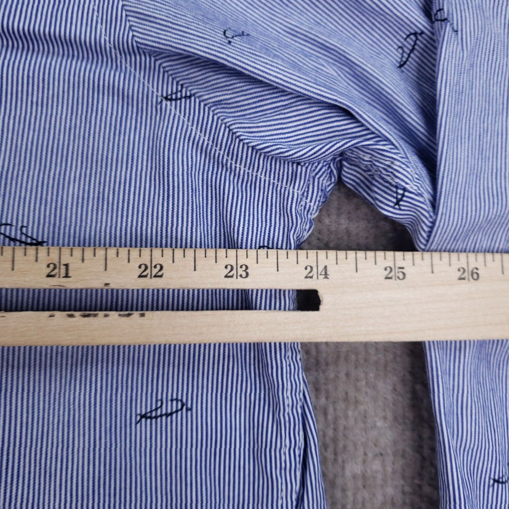 Vintage Charleston Threads Mens XL White Blue Striped Button Down Shirt Size US XL / EU 56 / 4 - 3 Thumbnail