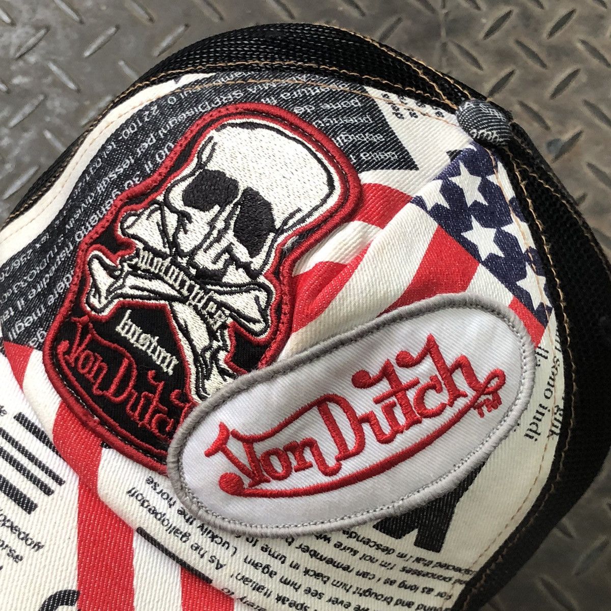 Von Dutch 🚫 SOLD 🚫 Von Dutch Full Print Double Patch Trucker Hat Size ONE SIZE - 4 Thumbnail