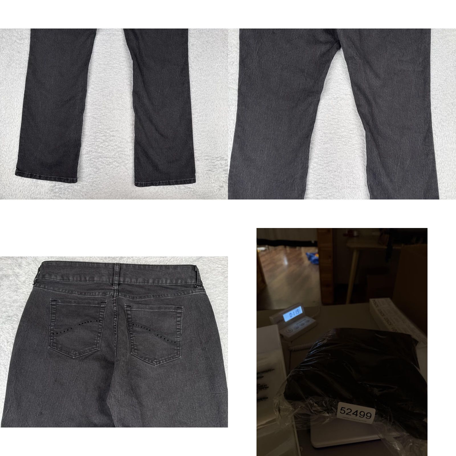 Vintage Riders by Lee Jeans Womens 12 Bootcut Denim Mid Rise Black Charcoal Wash 5-Pocket Studded Stretch Size 34" / US 12 / IT 48 - 10 Thumbnail