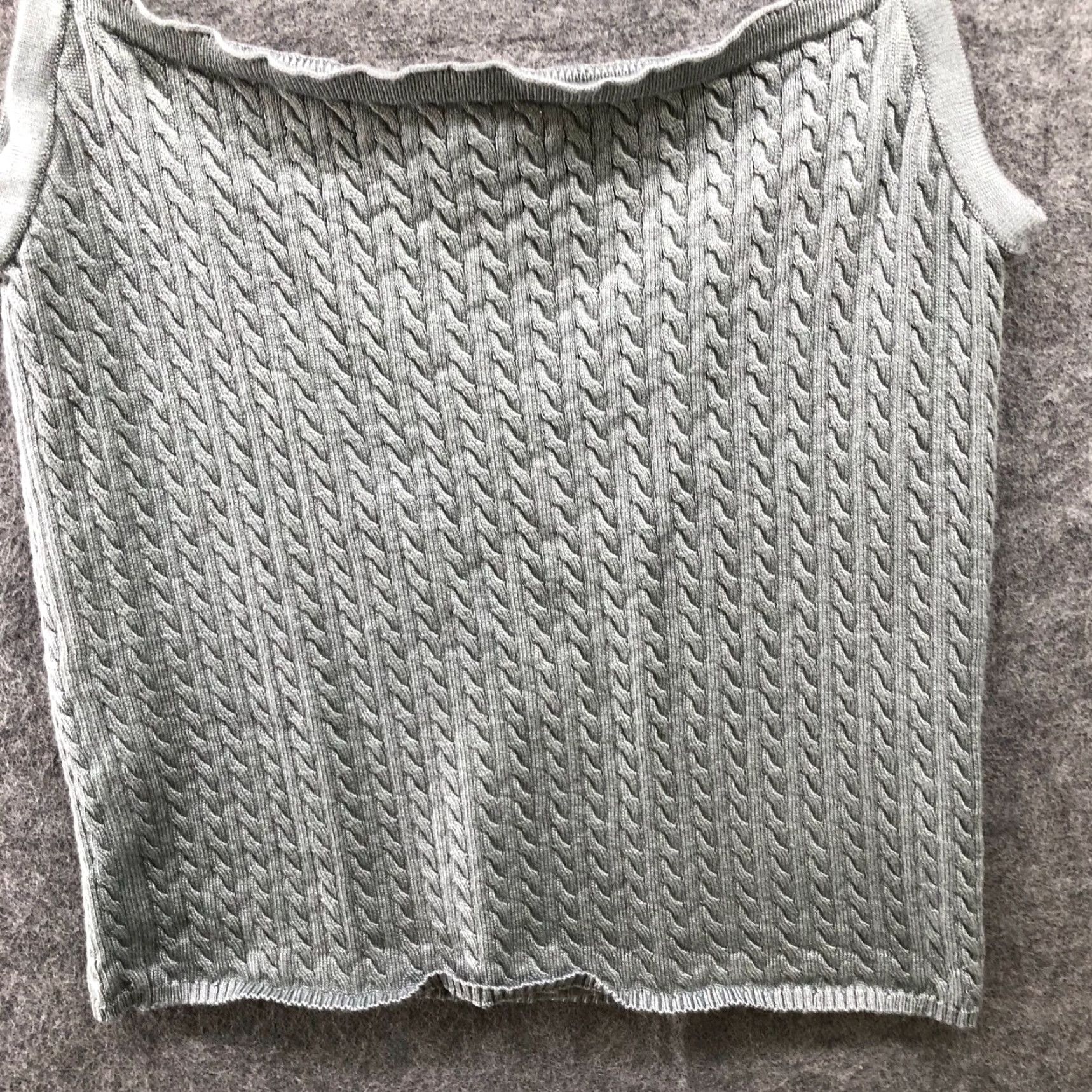 Urban Outfitters BDG Urban Outfitter Cable Knit Sweater Cami S Gray Stretch Square Neck Womens Size S / US 4 / IT 40 - 4 Thumbnail